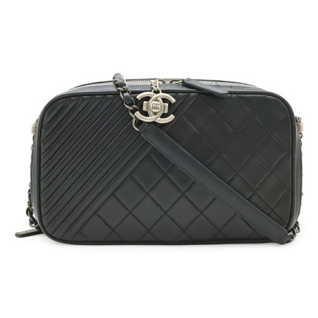 CHANEL Boy Chanel Camera Bag, Chain Shoulder Pouch, Quilted Leather, Black, A92656 (1 of 10)