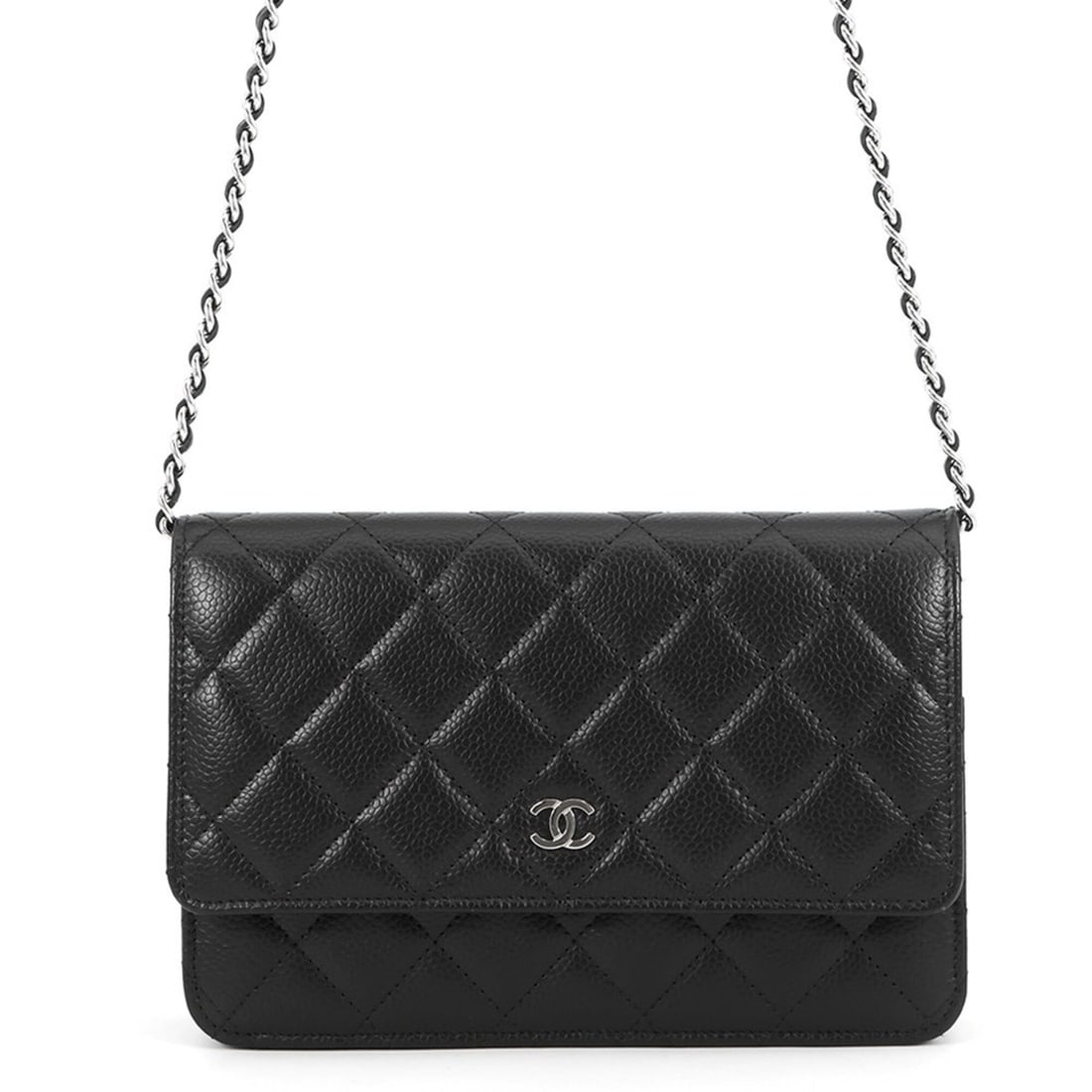 Chanel Chain Wallet Classic Matelassé Coco Mark Caviar Skin AP0250 CHANEL Black Women's WALLET: --- Catalog ---Category: SizeSize (HxWxD): 12cm x 18.5cm x 3cm / 4.72'' x 7.28'' x 1.18''Category: DesignType: Chain/Shoulder walletColor: BlackGender: WomenMaterial: Grained Calfskin Category: Genera