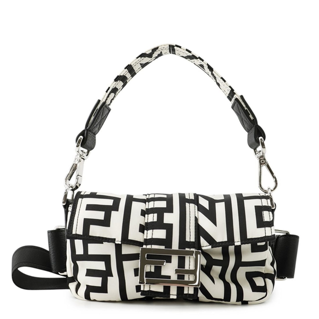 Fendi Zucca Bucket Mini Body Bag, Marc Jacobs Collaboration, Nylon, 7AS138, FENDI Handbag, Black and: --- Catalog ---Category: SizeSize (HxWxD): 10cm x 19cm x 3.5cm / 3.93'' x 7.48'' x 1.37''Category: DesignType: Handbag, Sling bagColor: Black, WhiteGender: Women,MenMaterial: Nylon Category: GeneralMP