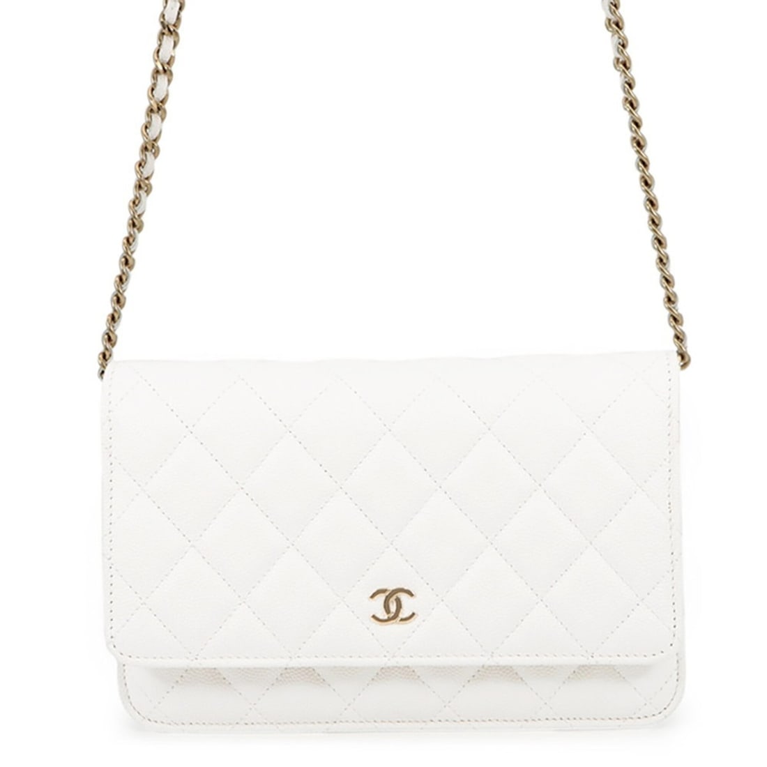 Chanel Chain Wallet Classic Matelassé Coco Mark Caviar Skin AP0250 CHANEL White Women's WALLET: --- Catalog ---Category: SizeSize (HxWxD): 12.5cm x 19cm x 4cm / 4.92'' x 7.48'' x 1.57''Category: DesignType: Chain/Shoulder walletColor: WhiteGender: WomenMaterial: Grained Calfskin Category: Genera