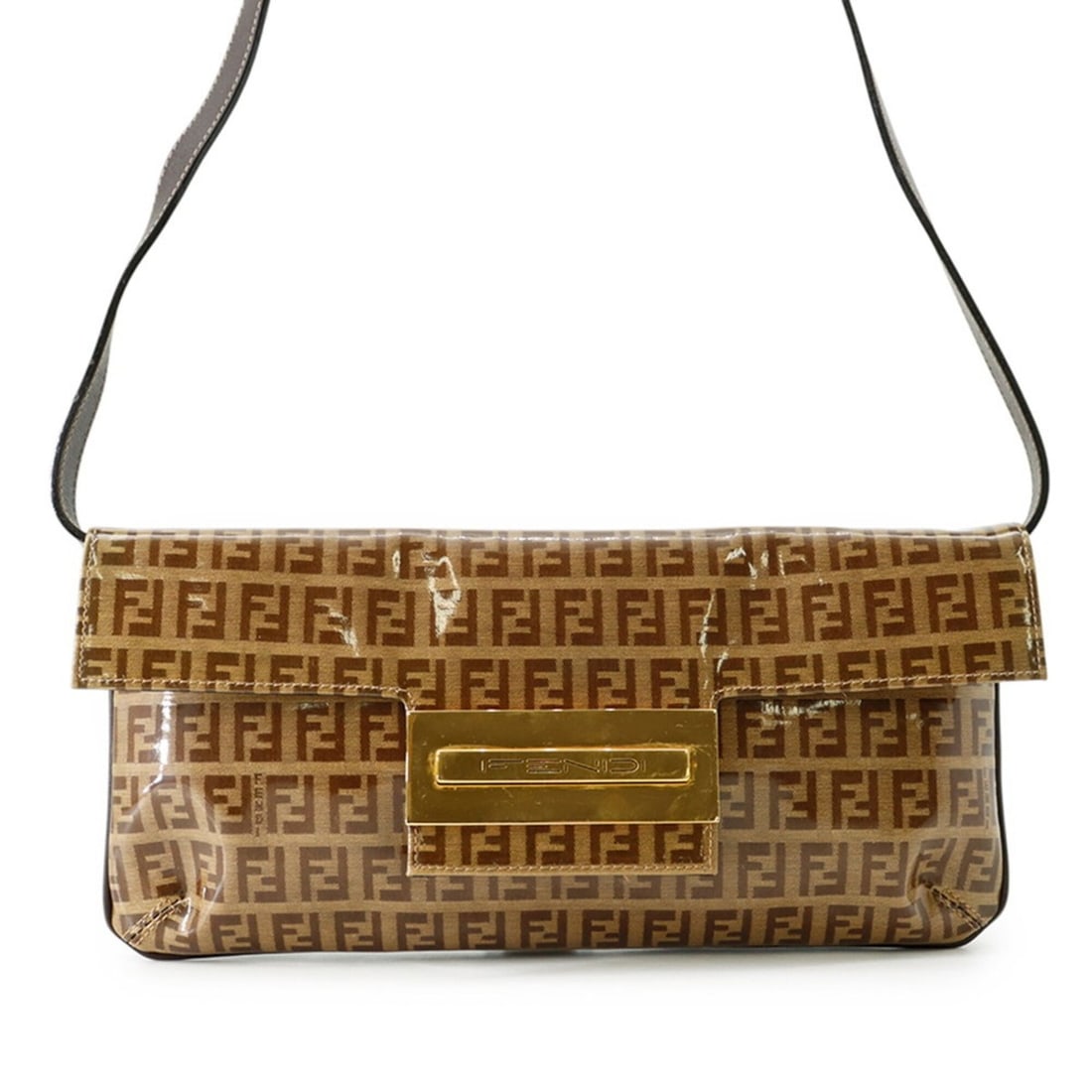 Fendi Zucchino Mamma Bucket Shoulder Bag, Patent Leather, FENDI Handbag, 2-way, Handbag for Women,: --- Catalog ---Category: SizeSize (HxWxD): 14cm x 29cm x 2cm / 5.51'' x 11.41'' x 0.78''Category: DesignType: Handbag, Shoulder bagColor: BrownGender: WomenMaterial: Patent leather Category: GeneralBr