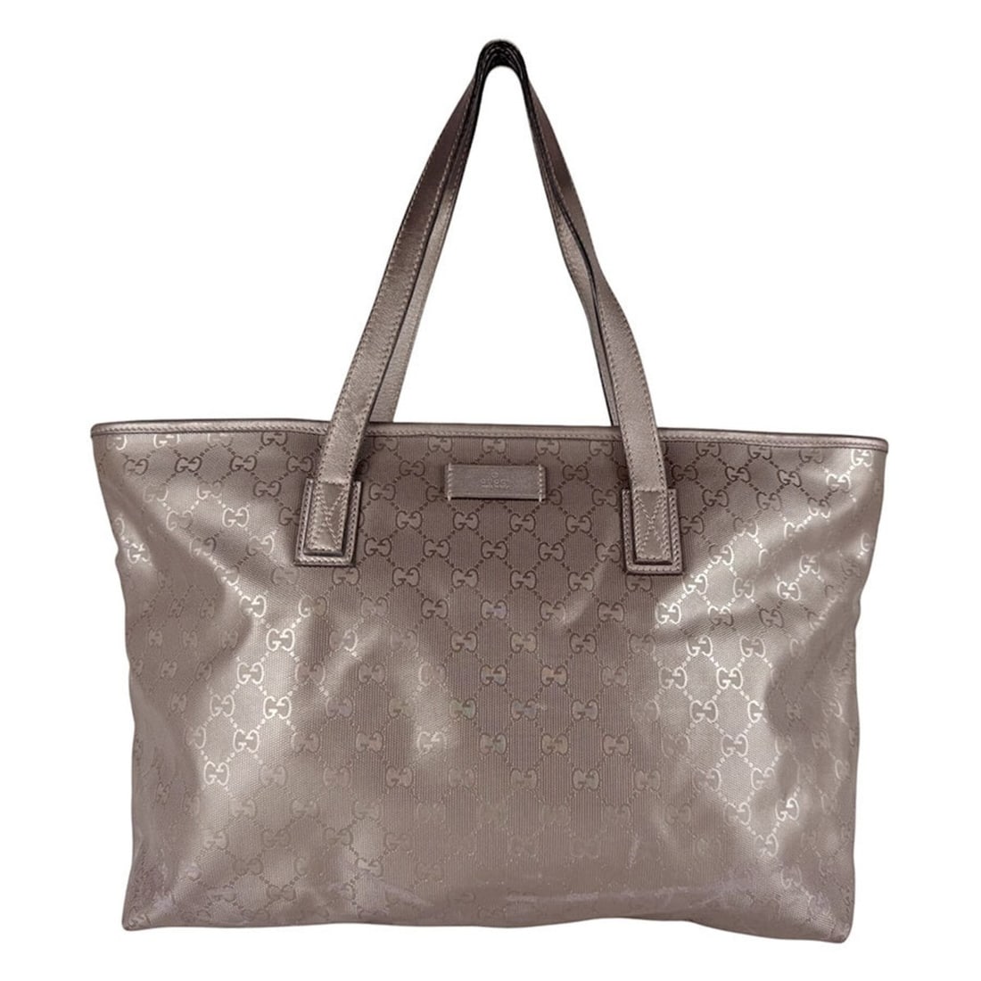 Gucci GG Imprime handbag, metallic gray, for men and women, 211137 z9774: --- Catalog ---Category: SizeSize (HxWxD): 27cm x 37cm x 12cm / 10.62'' x 14.56'' x 4.72''Category: DesignType: HandbagColor: Metallic grayGender: Men,WomenMaterial: PVC Category: GeneralMPN: 211137Br