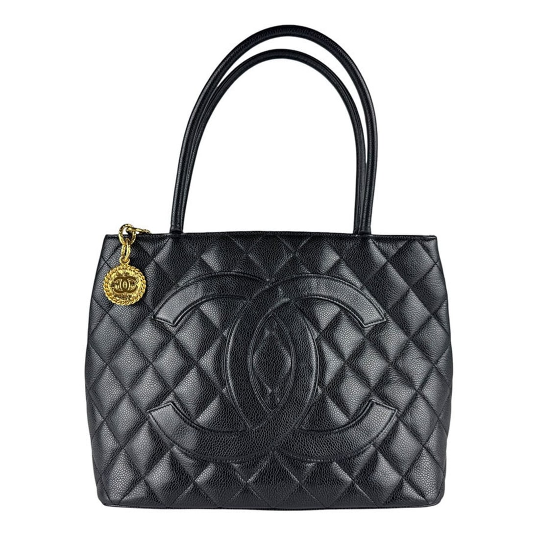 Chanel CHANEL Handbag Reissue Tote Caviar Leather Black Women's z9769 (1 of 13)