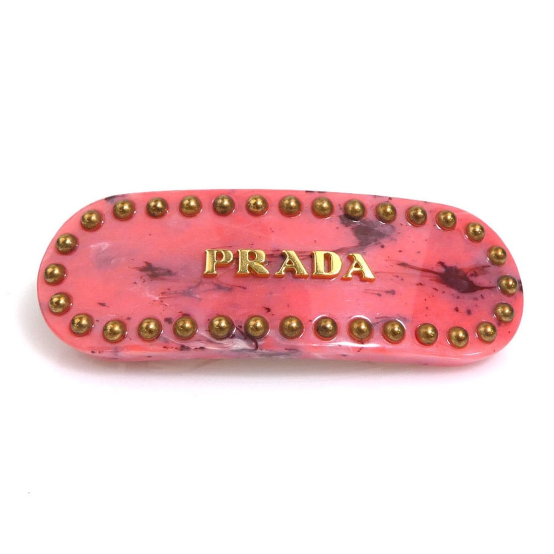 Prada PRADA Barrette Resin Metal Pink Gold Women's e61920j (1 of 11)