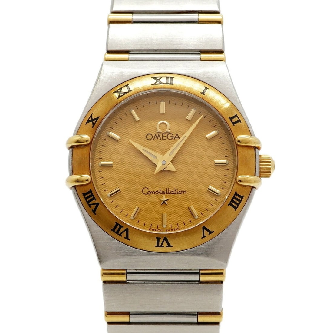 Omega Constellation 1372.10 Gold Dial Women's Watch: --- Catalog ---Category: SizeWrist Size: 16cm / 6.29''Case Diameter: 25mm / 0.98''Category: DesignType: WristwatchGender: WomenColor (Dial): GoldMaterial (Band): Stainless steel, Yellow goldCategory: 