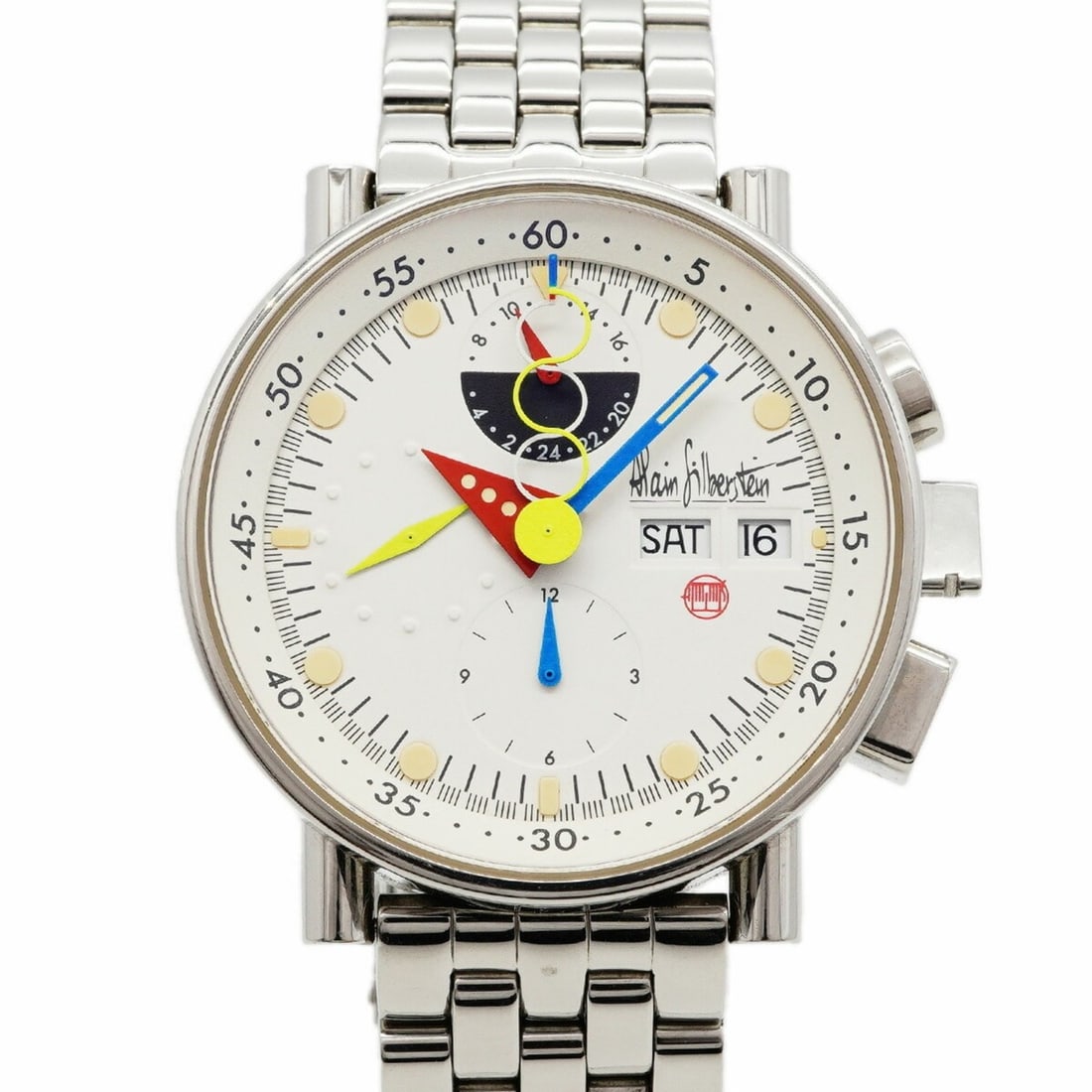 Alain Silberstein Chronobauhaus LWO5100 White Dial Men's Watch: --- Catalog ---Category: SizeWrist Size: 17cm / 6.69''Case Diameter: 39.7mm / 1.56''Category: DesignType: WristwatchGender: MenColor (Dial): WhiteMaterial (Band): Stainless steelCategory: GeneralMPN: 