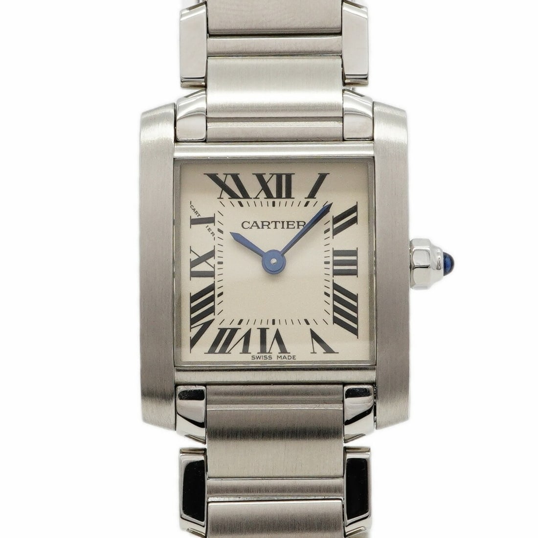 Cartier Tank Française SM W51008Q3 Ivory Dial Women's Watch: --- Catalog ---Category: SizeWrist Size: 14.5cm / 5.7''Case Diameter: 20.3mm / 0.8''Category: DesignType: WristwatchGender: WomenColor (Dial): IvoryMaterial (Band): Stainless steelCategory: GeneralMPN