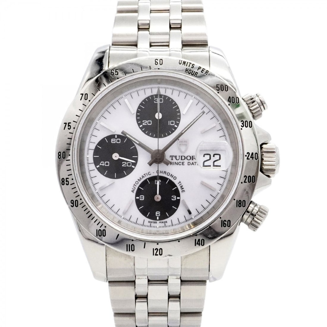 Tudor Chronotime 79280 White Dial Men's Watch: --- Catalog ---Category: SizeWrist Size: 17.5cm / 6.88''Case Diameter: 39.5mm / 1.56''Category: DesignType: WristwatchGender: MenColor (Dial): WhiteMaterial (Band): Stainless steelCategory: GeneralMPN