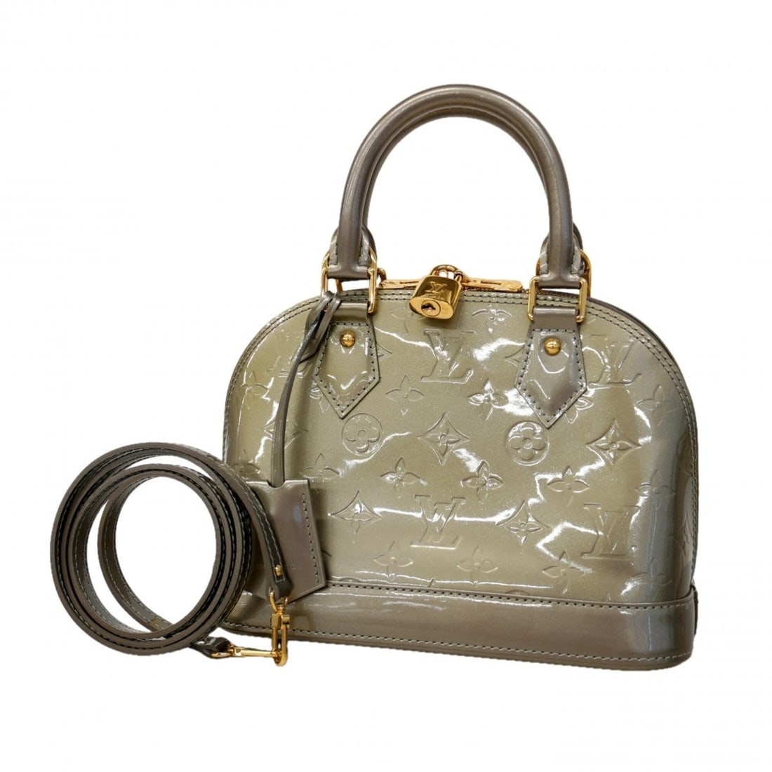 Louis Vuitton Alma BB Vernis Handbag M91677, Green Art Deco, 2-way bag for women (1 of 20)
