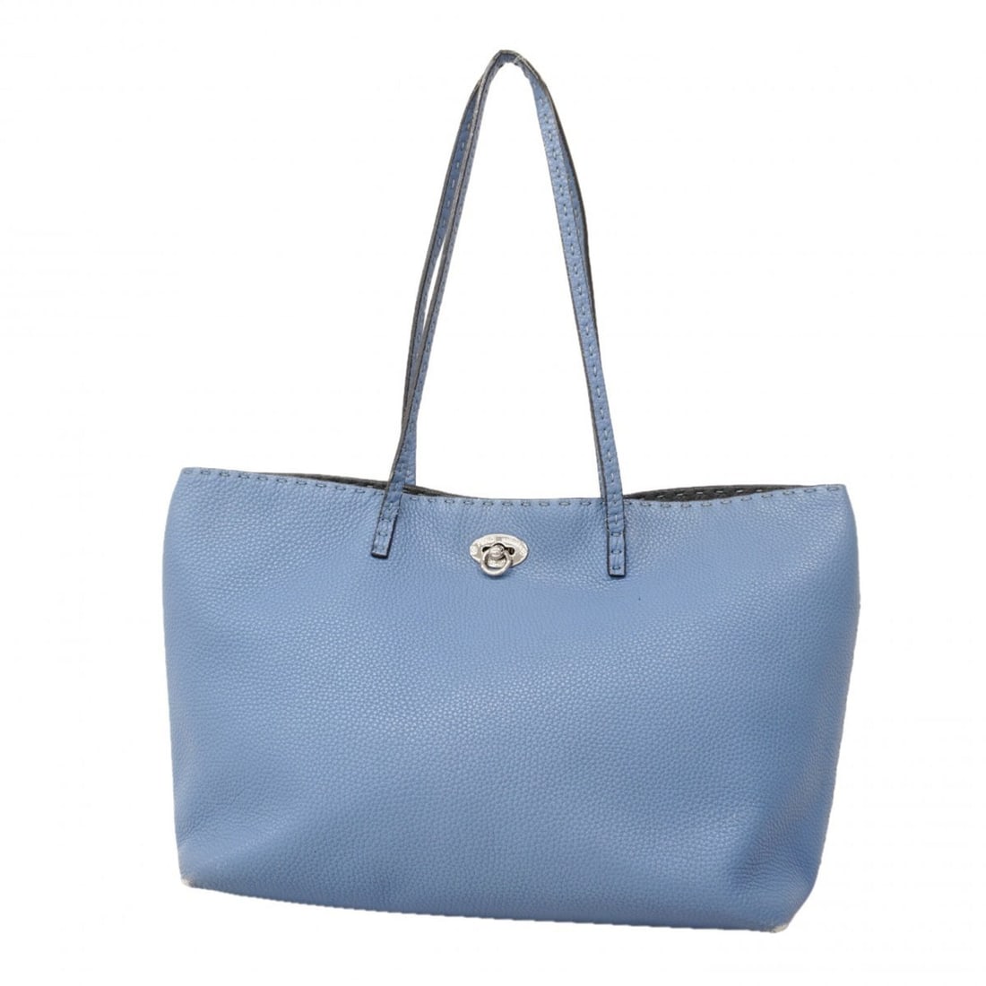 Fendi Selleria Leather Tote Bag, Blue, Women's (1 of 11)