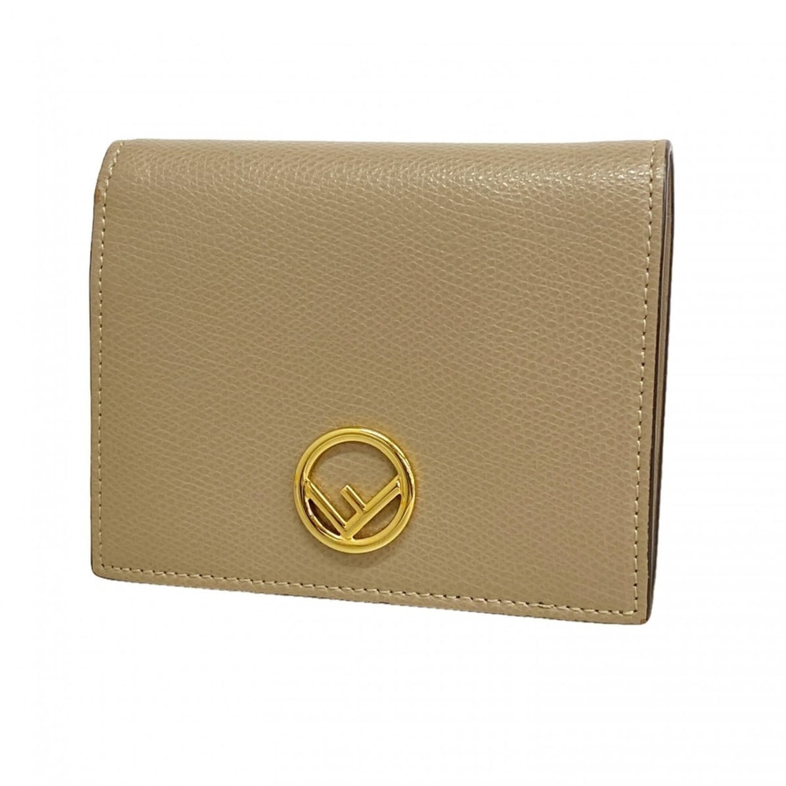 Fendi Leather Wallet, Beige, Women's (1 of 9)