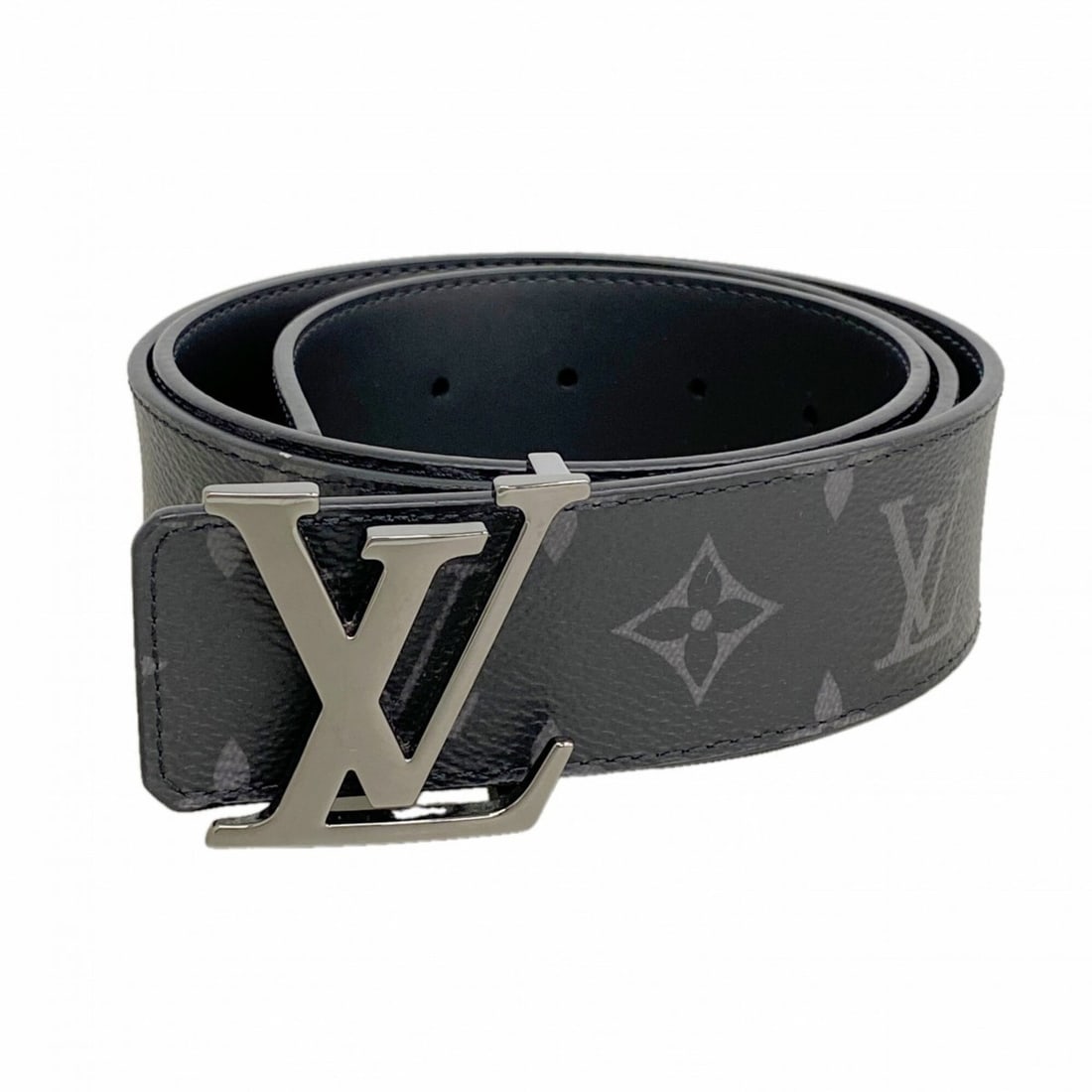 Louis Vuitton Monogram Eclipse Belt, Ceinture LV Initials, 40mm Reversible, M9043, Black, Men's (1 of 9)