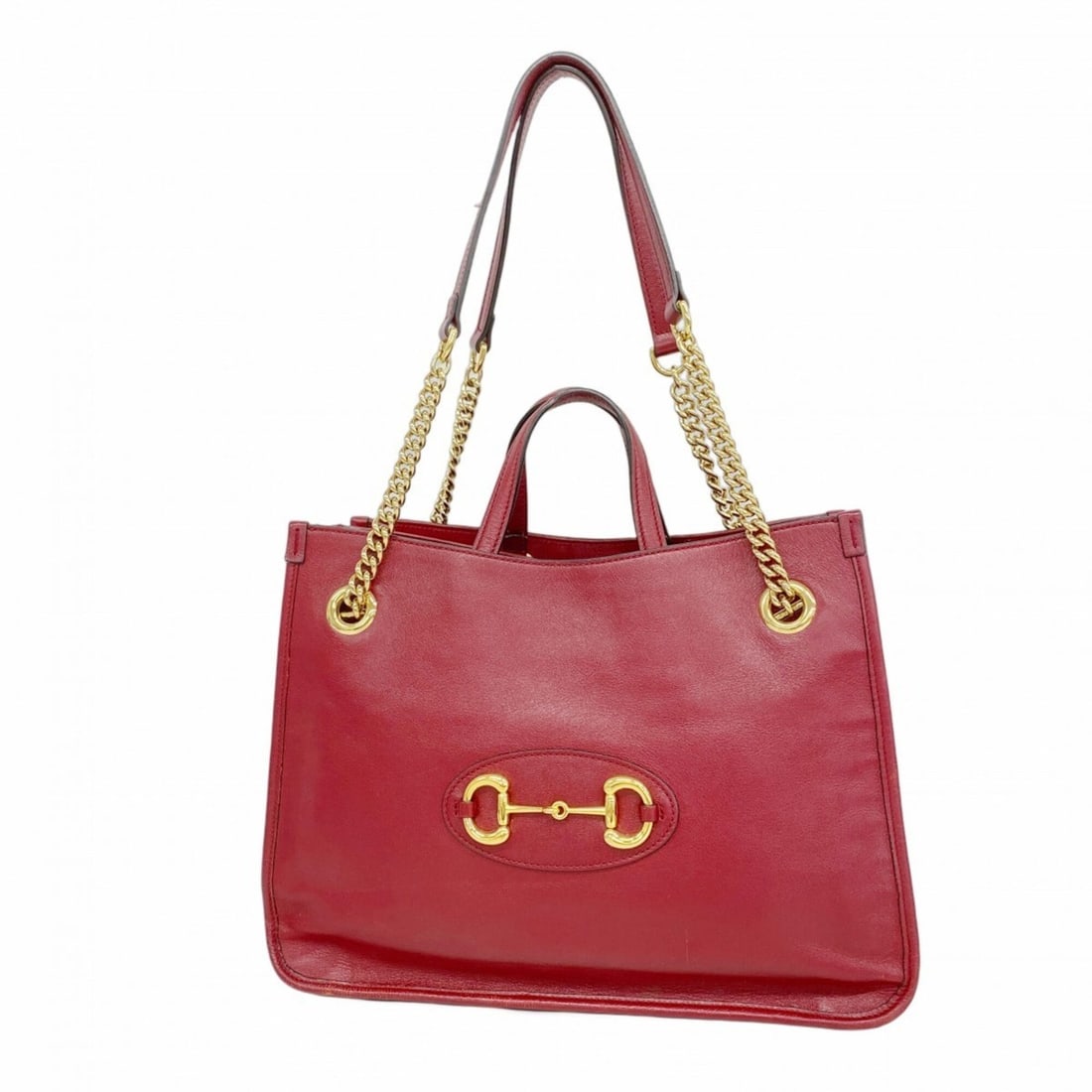 Gucci Tote Bag Horsebit 621144 Leather Red 2-way for Women (1 of 11)