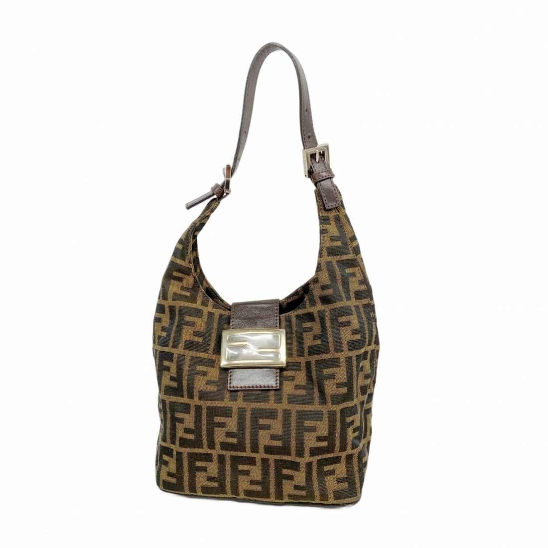 Fendi Zucca Nylon Canvas Handbag, Brown, Women's: --- Catalog ---Category: SizeSize (HxWxD): 19cm x 19.5cm x 14.5cm / 7.48'' x 7.67'' x 5.7''Category: DesignType: HandbagColor: BrownGender: WomenMaterial: Nylon canvas Hardware Color: SilverCategory: 
