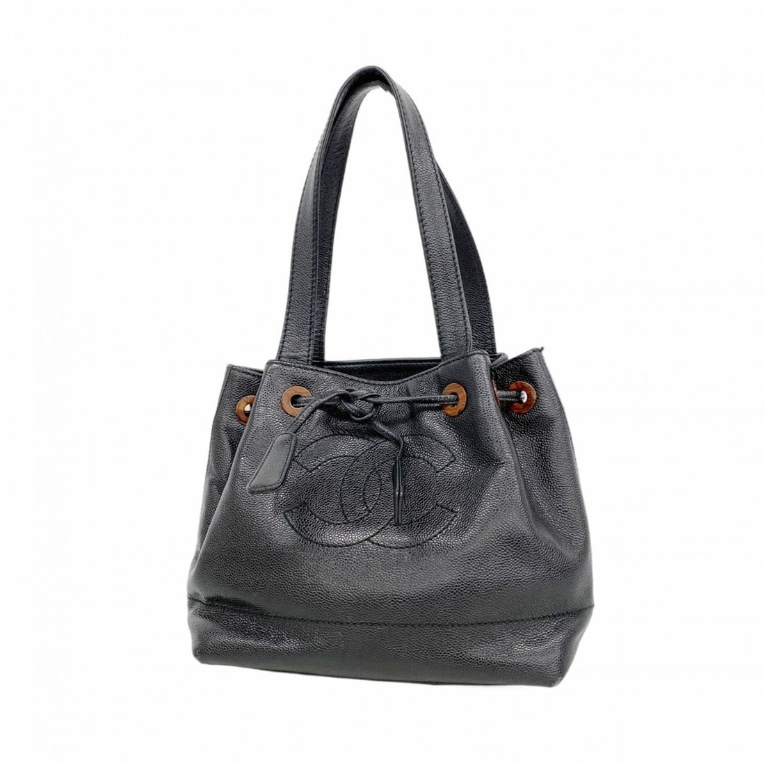 Chanel Tote Bag, Caviar Leather, Black & Champagne, Women's (1 of 10)