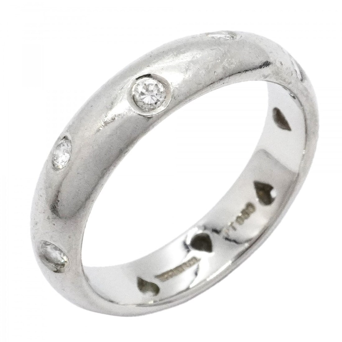 Tiffany & Co. Dots Ring, Platinum 950, Diamond, Size 10, Women's: --- Catalog ---Category: SizeJP Size: 10US Size: 5.5Category: DesignType: Band ringStone: DiamondGender: WomenMaterial: Platinum 950Category: GeneralBrand: Tiffany--- Item List ---Section: ConditionRa