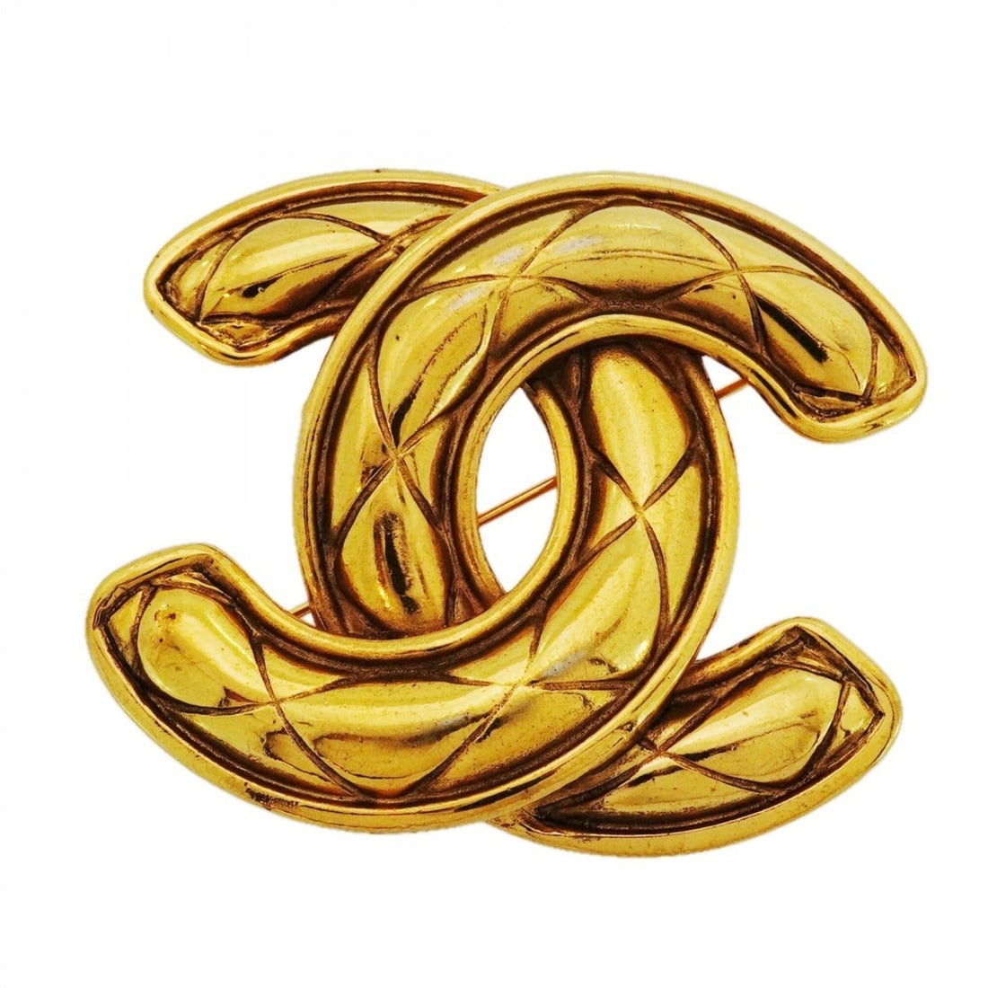 Chanel Brooch, Coco Mark, Matelassé, GP Plated, Gold, Women's: --- Catalog ---Category: SizeSize (HxWxD): 4.87cm x 5.67cm / 1.91'' x 2.23''Category: DesignType: BroochColor: GoldGender: WomenMaterial: Gold platingCategory: GeneralBrand: Chanel--- Item List ---Sec