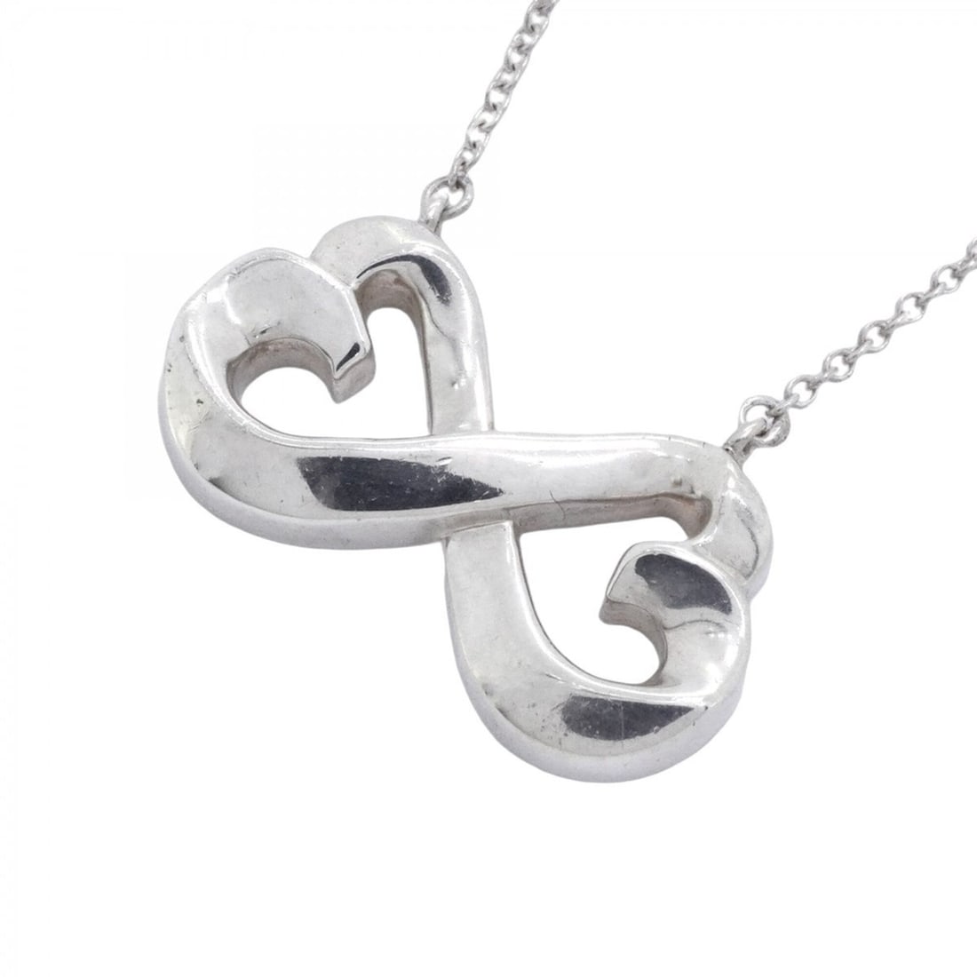 Tiffany & Co. Double Loving Heart Necklace, Sterling Silver 925, Women's: --- Catalog ---Category: SizePendant Size: 13.6mm x 22mm / 0.53'' x 0.86''Neck Circumference: 43 cm / 16.92''Category: DesignGender: WomenMaterial: Silver 925Necklace Type: NecklaceCategory: GeneralBr