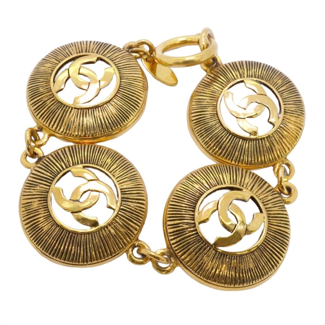 Chanel bracelet, Coco Mark circle, GP plated, gold, women's. (1 of 20)
