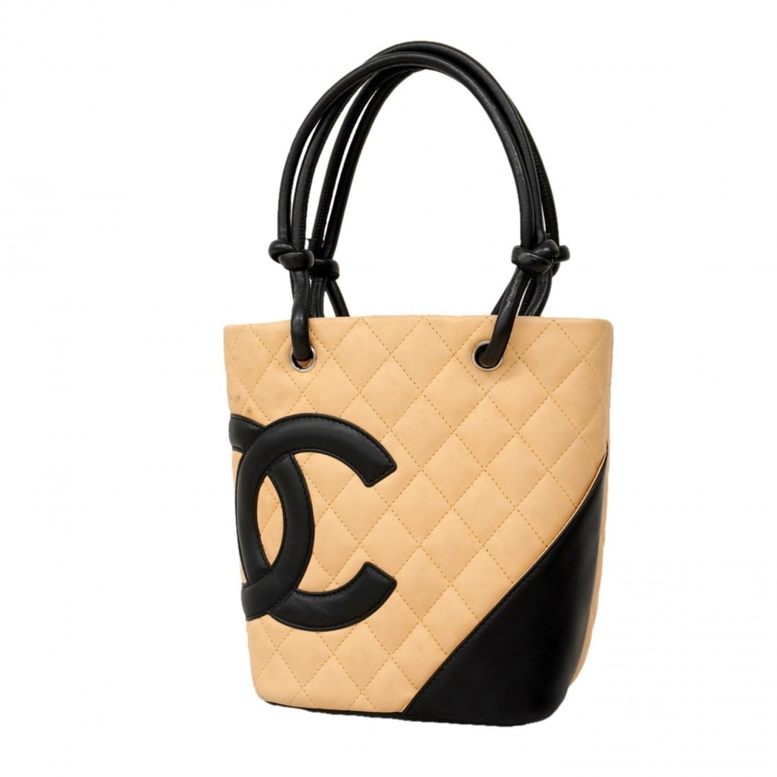 Chanel Cambon Lambskin Tote Bag, Beige/Black, Women's, P2930390: --- Catalog ---Category: SizeSize (HxWxD): 20cm x 15cm x 9.5cm / 7.87'' x 5.9'' x 3.74''Category: DesignType: Tote bagColor: Beige, BlackGender: WomenMaterial: Leather Hardware Color: SilverLeather/Fu