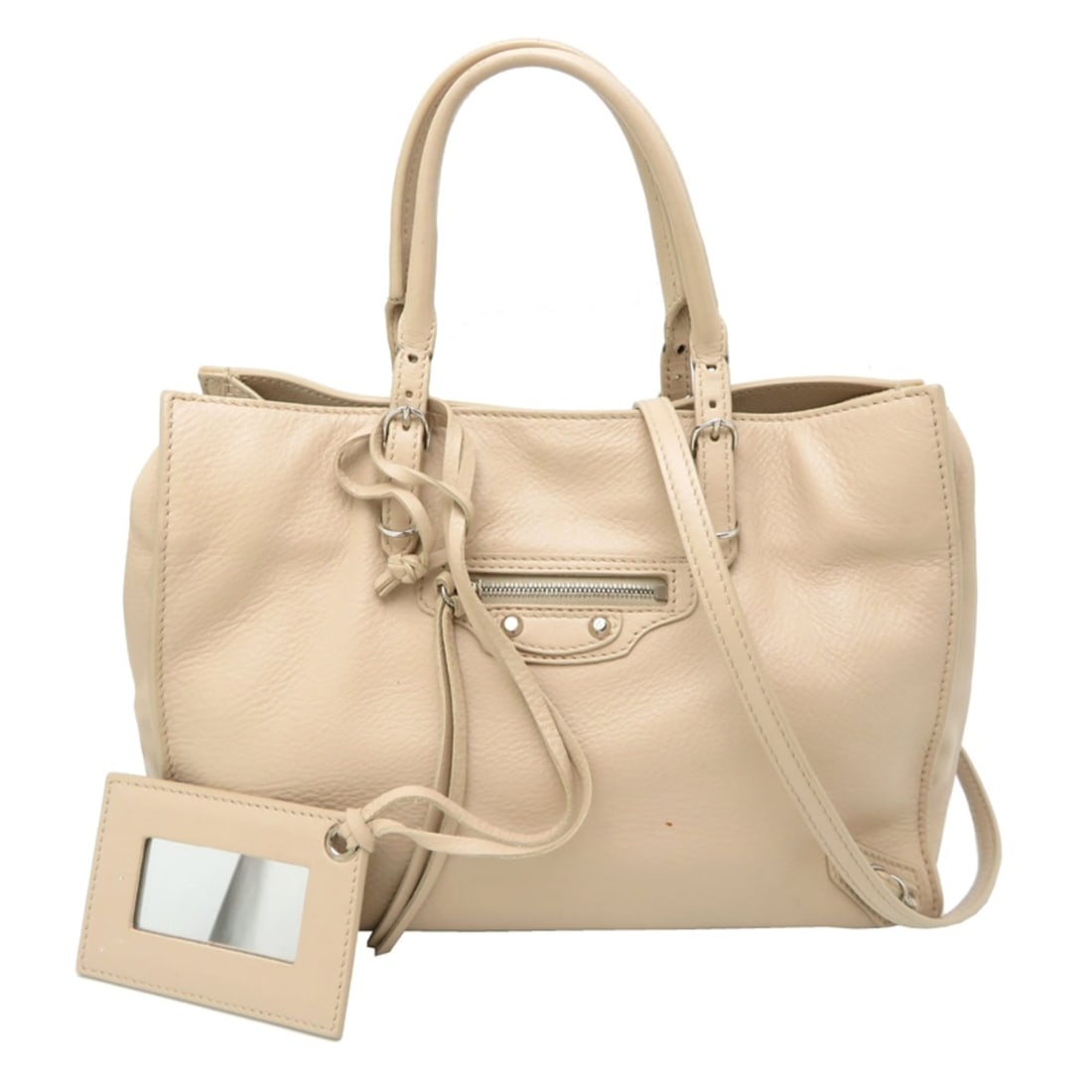 Balenciaga Paper Mini Women's Handbag 370926 Leather Beige: --- Catalog ---Category: SizeSize (HxWxD): 18cm x 25cm x 10.5cm / 7.08'' x 9.84'' x 4.13''Category: DesignType: HandbagColor: BeigeGender: WomenMaterial: Leather Category: GeneralMPN: 370926Brand: Bal