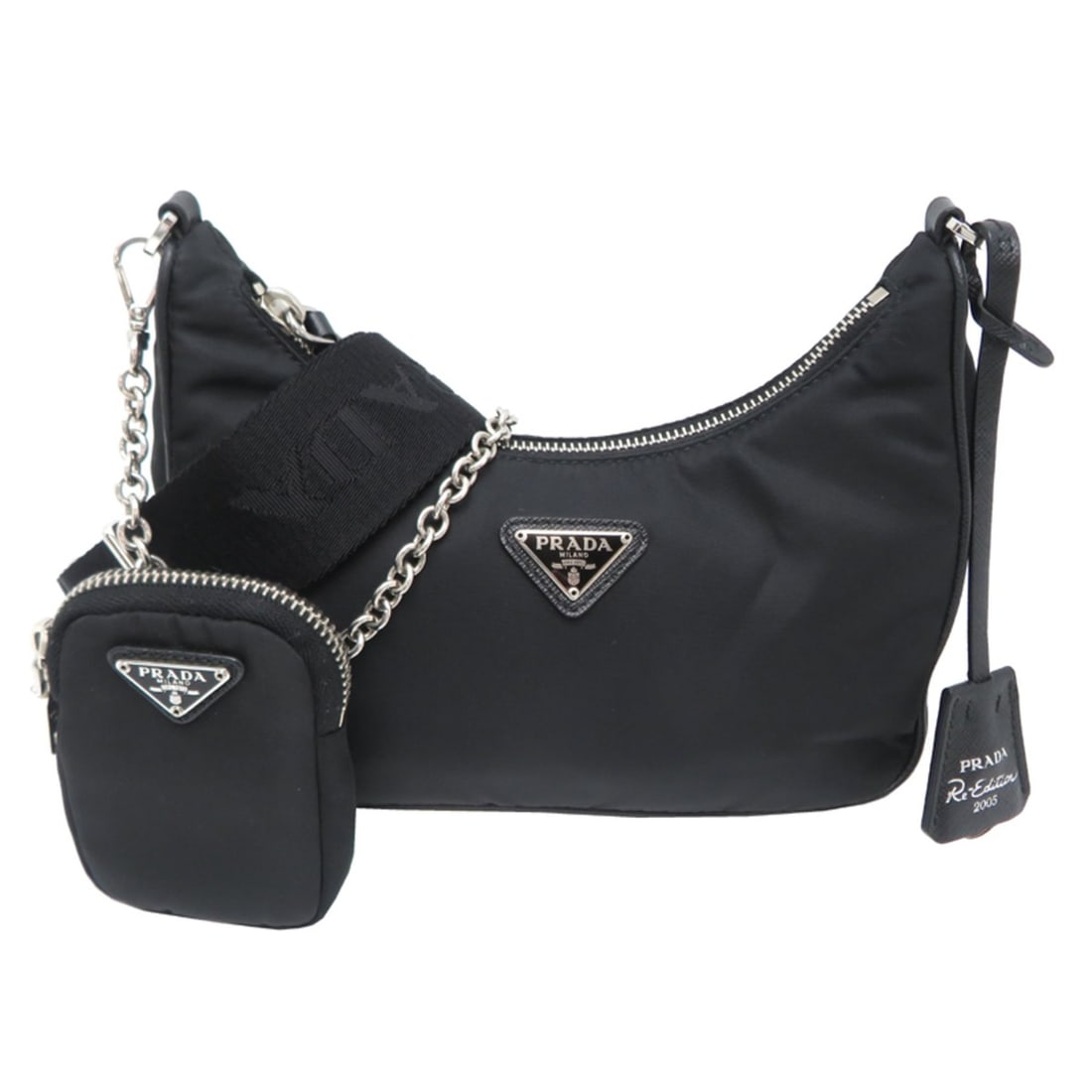 Prada Tessuto Women's Shoulder Bag, Nylon, Black: --- Catalog ---Category: SizeSize (HxWxD): 15cm x 21cm x 5.5cm / 5.9'' x 8.26'' x 2.16''Category: DesignType: Shoulder bagColor: BlackGender: WomenMaterial: Nylon Category: GeneralBrand: PradaCountry 