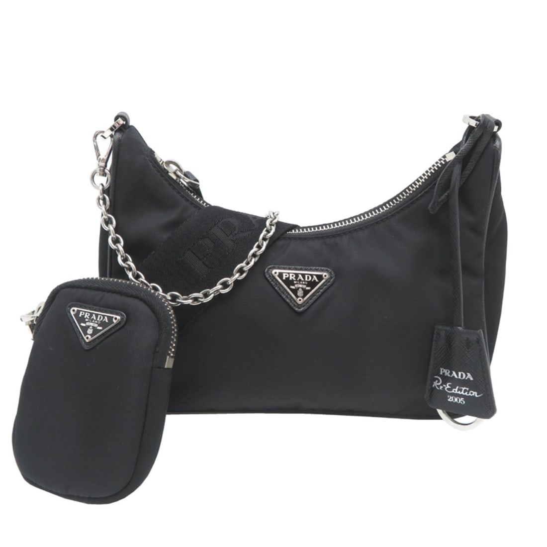 Prada Tessuto Women's Shoulder Bag 1BH204, Nylon, Black: --- Catalog ---Category: SizeSize (HxWxD): 15cm x 21.5cm x 5.5cm / 5.9'' x 8.46'' x 2.16''Category: DesignType: Shoulder bagColor: BlackGender: WomenMaterial: Nylon Category: GeneralMPN: 1BH204Brand: 