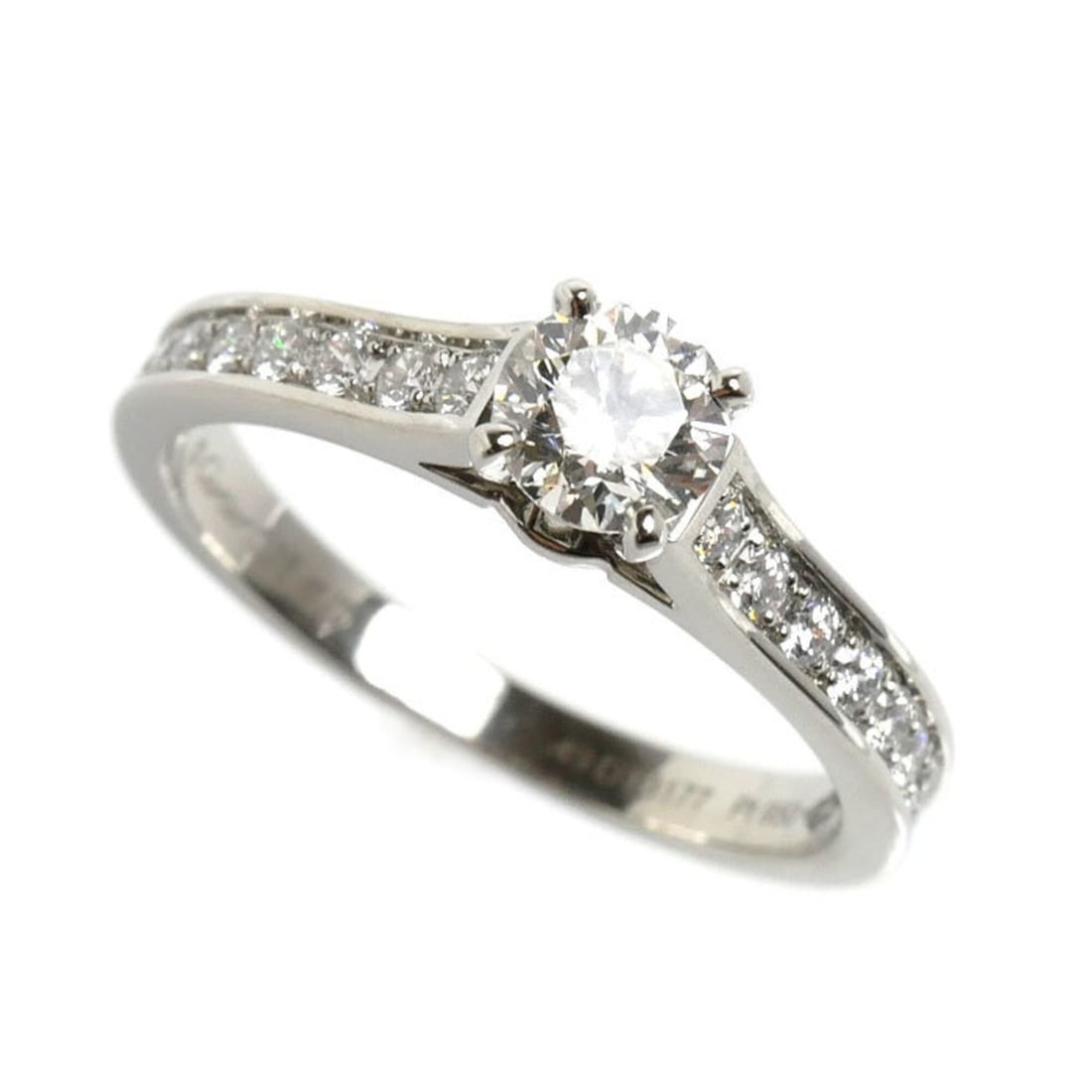 CARTIER (Cartier) Platinum Pt950 Solitaire Ring with 0.35ct Diamond, Size 49, 3.4g, Women's (1 of 9)