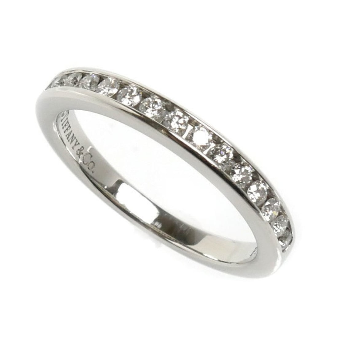 TIFFANY&Co. Tiffany & Co. Pt950 Platinum Half Circle Channel Setting Ring with Diamonds, 4.0g,: --- Catalog ---Category: SizeUS Size: 5.5Brand Size: 50Category: DesignType: Band ringStone: DiamondGender: WomenMaterial: Platinum 950Category: GeneralBrand: TiffanyCountry of Origin: USA--- Item Lis