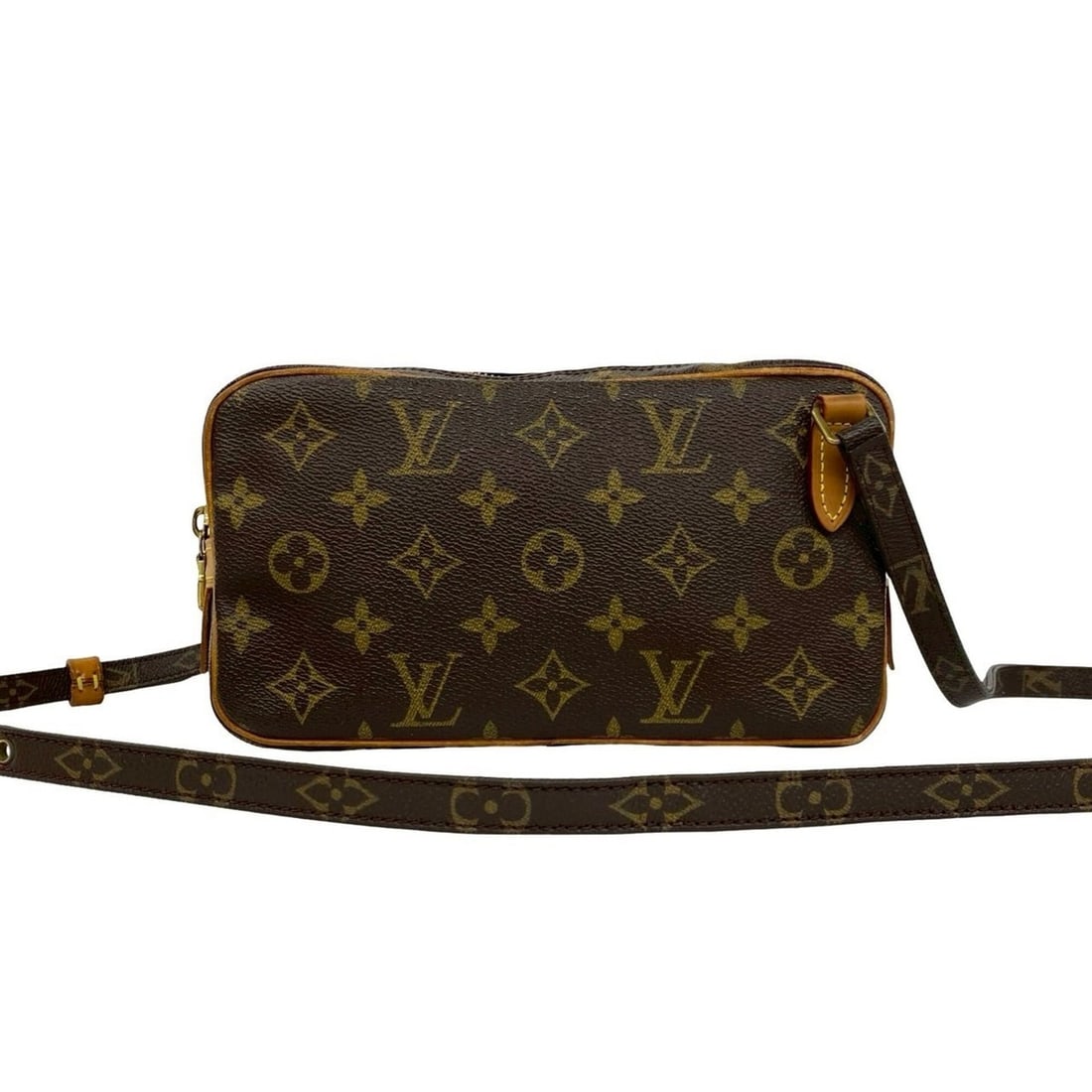 LOUIS VUITTON Louis Vuitton Pochette Marly Bandoulière Monogram Leather Genuine Shoulder Bag Brown: --- Catalog ---Category: SizeSize (HxWxD): 12cm x 21.5cm x 4.5cm / 4.72'' x 8.46'' x 1.77''Category: DesignType: Pochette, Shoulder bagColor: BrownGender: WomenMaterial: PVC , Leather Category: Genera
