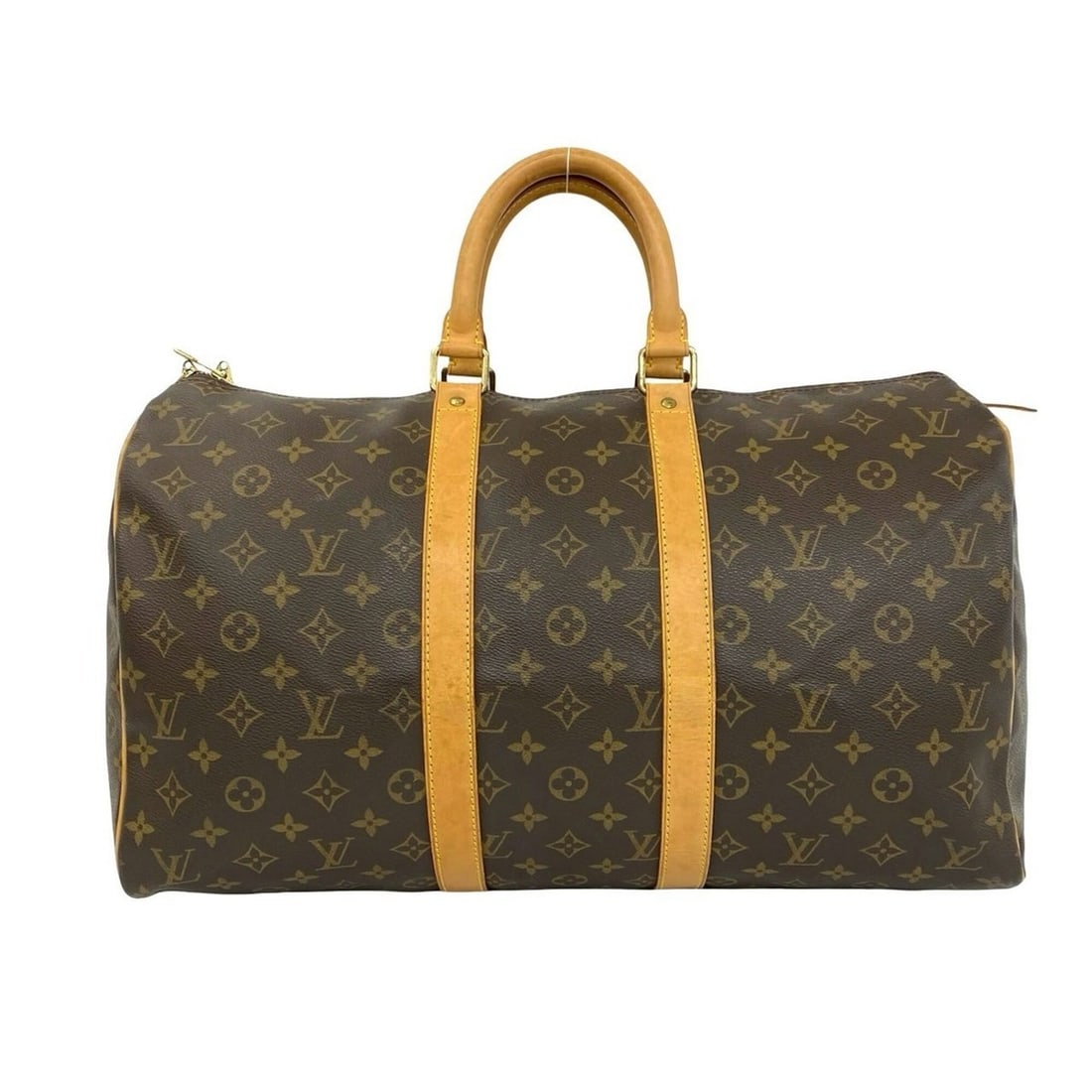 LOUIS VUITTON Vintage Keepall 45 Monogram Leather Boston Bag Travel Brown 297-5: --- Catalog ---Category: SizeSize (HxWxD): 27cm x 46cm x 19.5cm / 10.62'' x 18.11'' x 7.67''Category: DesignType: Boston bagColor: BrownGender: WomenMaterial: PVC , Leather Category: GeneralBrand: Lou