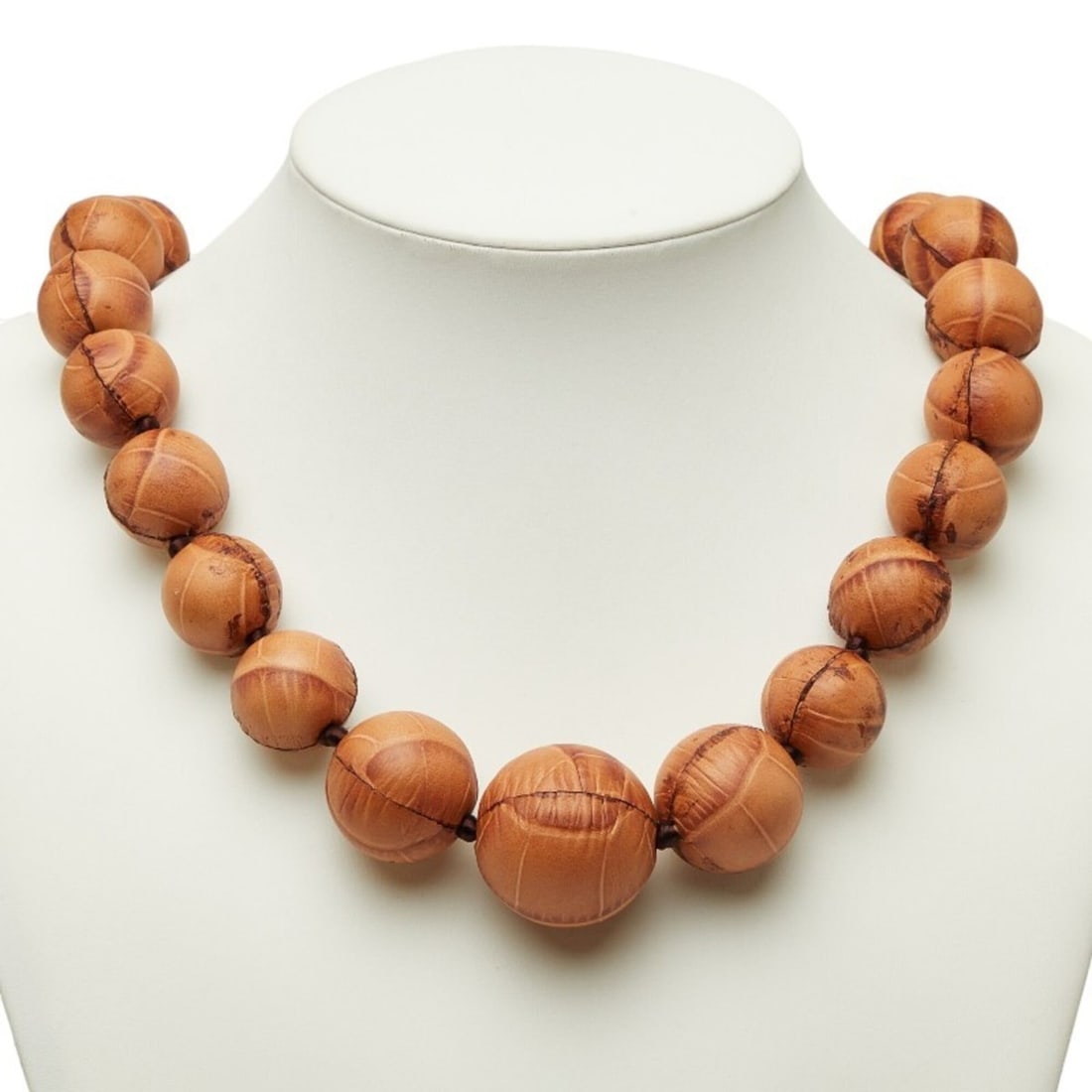 Celine Triomphe Leather Ball Necklace, Brown Leather, Women's CELINE (1 of 18)
