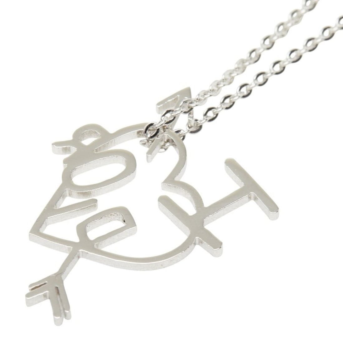 Christian Dior Dior I LOVE DIOR Heart Arrow Necklace Silver Metal Women's: --- Catalog ---Category: SizePendant Size: 33.7mm x 26.1mm / 1.32'' x 1.02''Neck Circumference: 45 cm / 17.71''Category: DesignColor: SilverGender: WomenMaterial: MetalNecklace Type: NecklaceCategory: