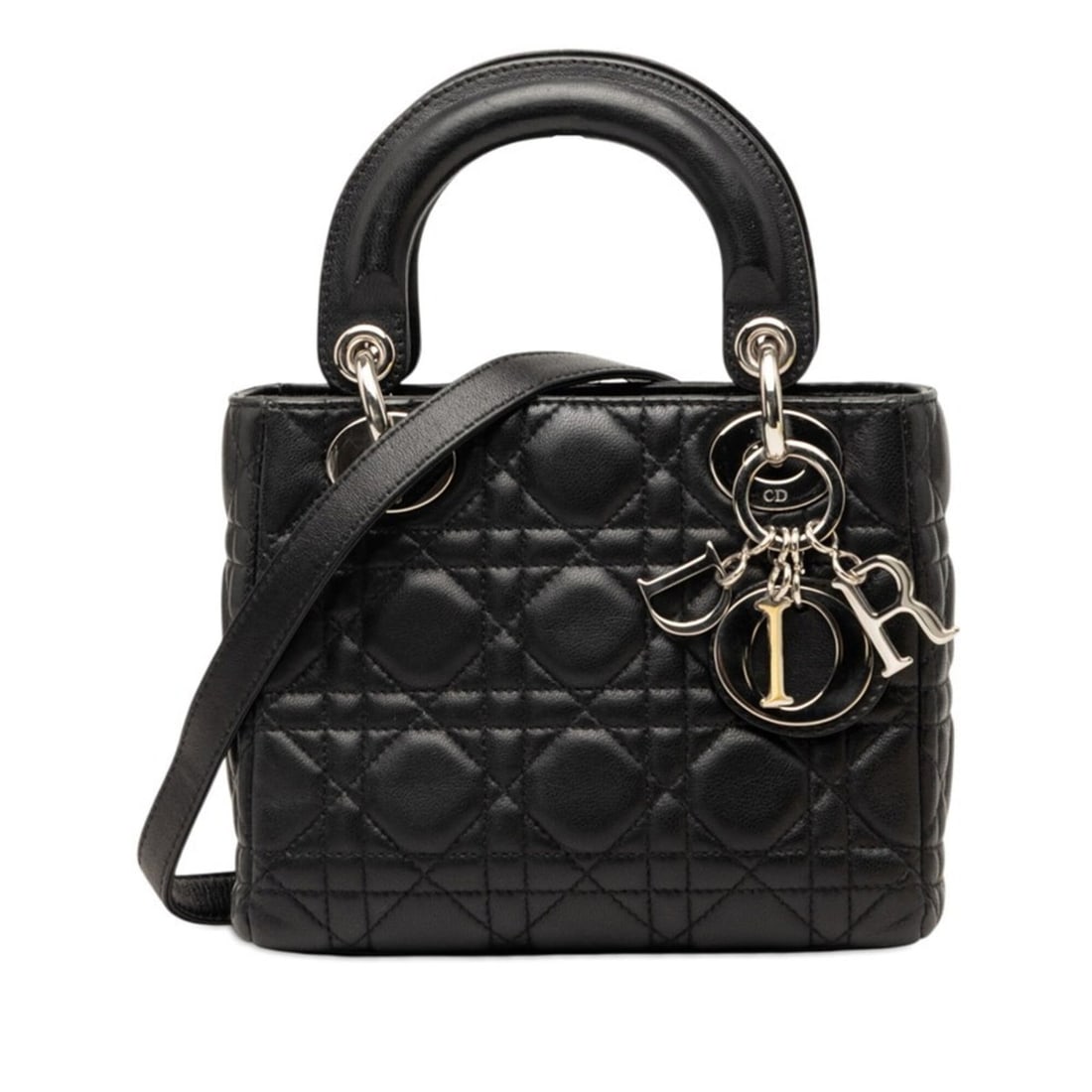 Christian Dior Dior Cannage Lady Mini Handbag Shoulder Bag 2-Way Black Leather Women's: --- Catalog ---Category: SizeSize (HxWxD): 14cm x 17cm x 7cm / 5.51'' x 6.69'' x 2.75''Category: DesignType: Handbag, Shoulder bagColor: BlackGender: WomenMaterial: Leather Category: GeneralBrand: Chr