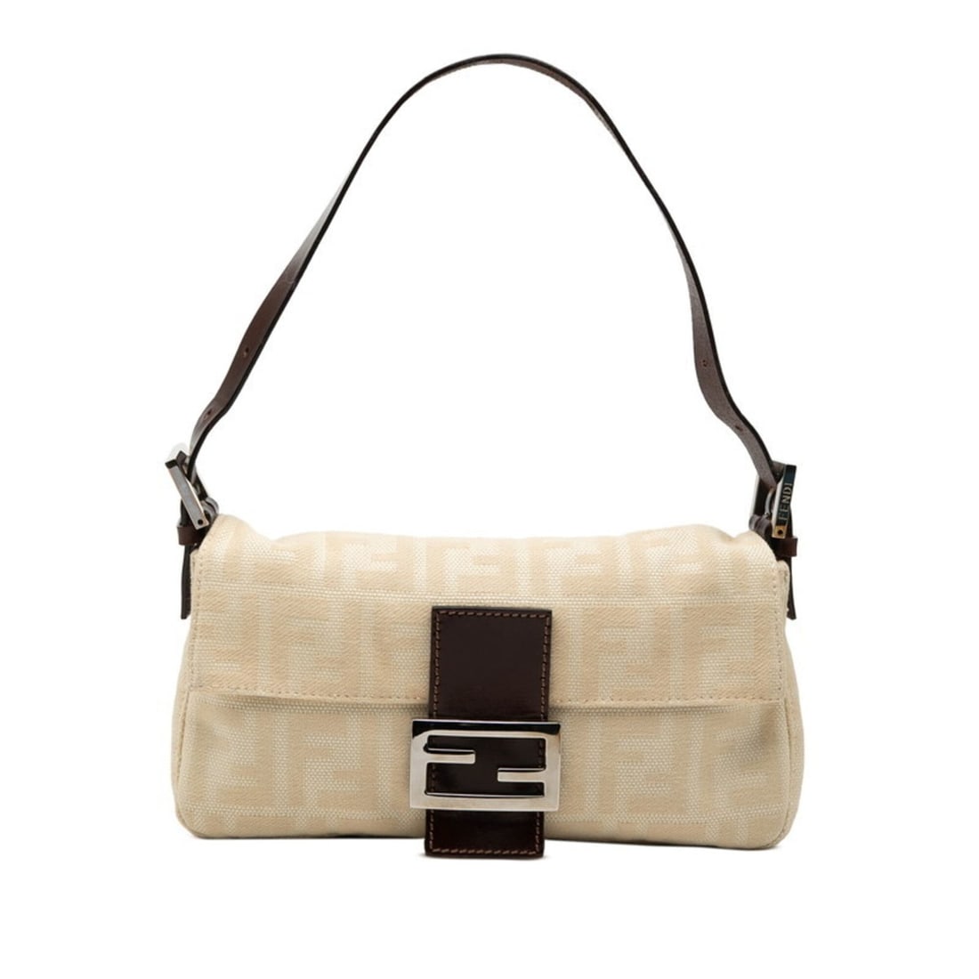Fendi Zucca Mamma Baguette One-Shoulder Bag, Ivory Brown Canvas Leather, Women's FENDI: --- Catalog ---Category: SizeSize (HxWxD): 15cm x 25cm x 4cm / 5.9'' x 9.84'' x 1.57''Category: DesignType: Shoulder bagColor: Brown, IvoryGender: WomenMaterial: Canvas , Leather Category: GeneralBran