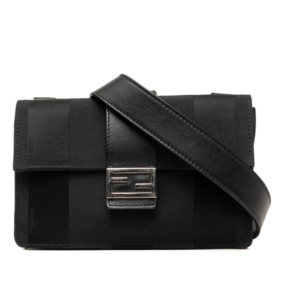 Fendi Pequin Baguette Slim Clutch Shoulder Bag Belt 3-Way 7M0295 Black Canvas Leather Women's FENDI: --- Catalog ---Category: SizeSize (HxWxD): 10.5cm x 16.5cm x 1.5cm / 4.13'' x 6.49'' x 0.59''Category: DesignType: Clutch bag, Shoulder bagColor: BlackGender: WomenMaterial: Canvas , Leather Category:
