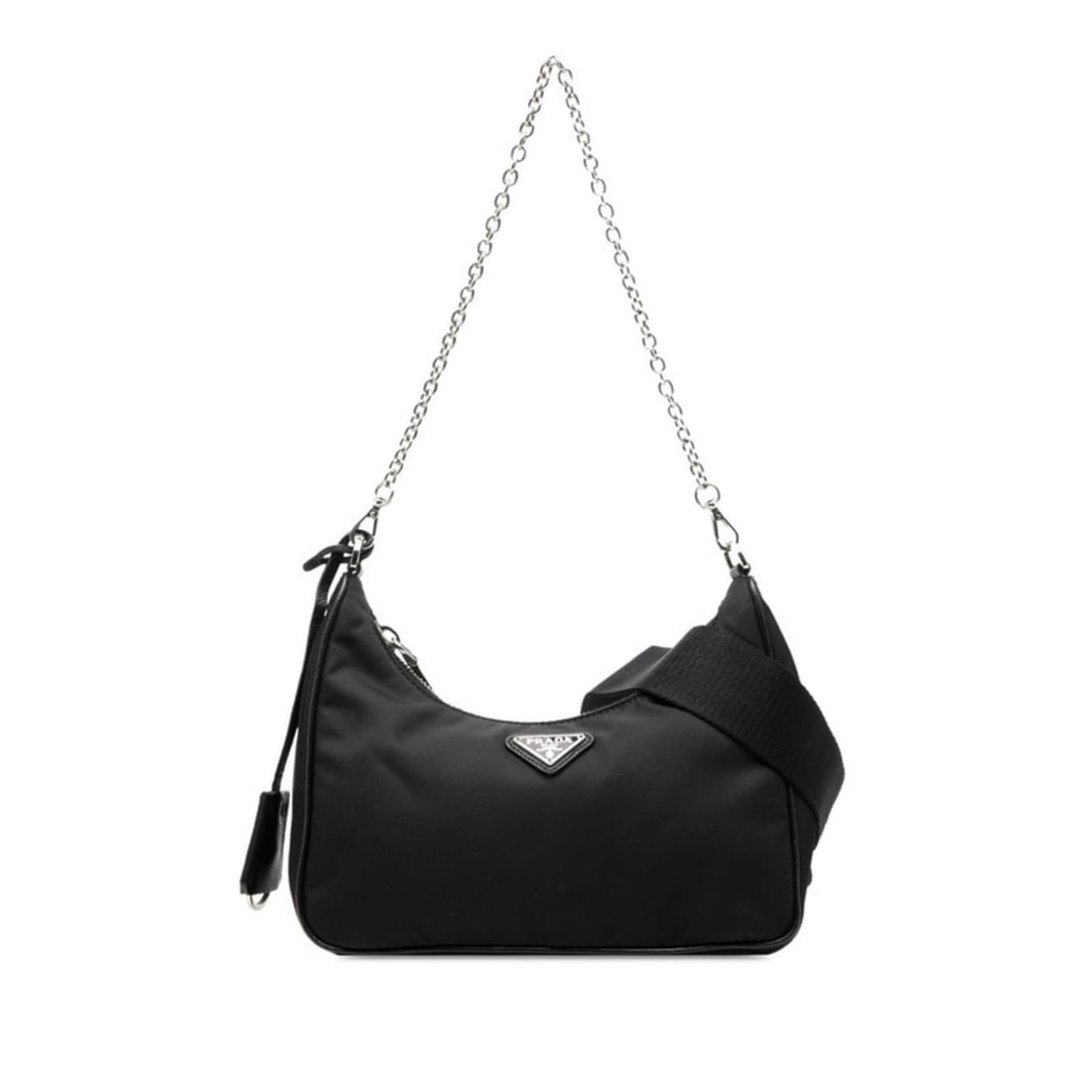 Prada Re-Edition 2005 Chain Handbag Shoulder Bag 2-Way Black Nylon Leather Women's PRADA (1 of 20)