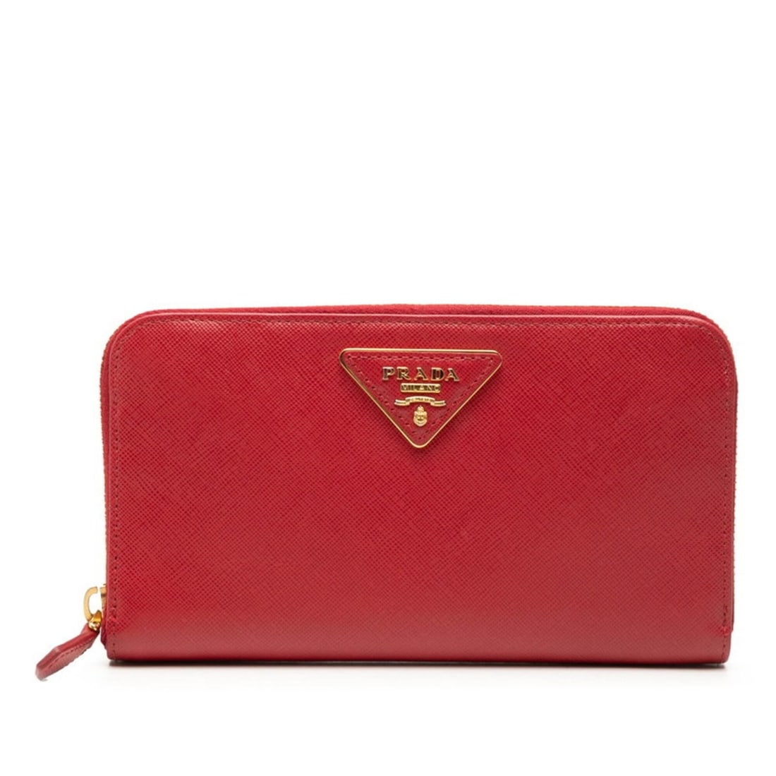 Prada Triangle Logo Round Zipper Long Wallet 1M1133 Red Saffiano Leather Women's PRADA: --- Catalog ---Category: SizeSize (HxWxD): 10.5cm x 18.5cm x 2cm / 4.13'' x 7.28'' x 0.78''Category: DesignType: Long wallet (bi-fold)Color: Red colorGender: WomenMaterial: Leather Leather/Fur Type: S