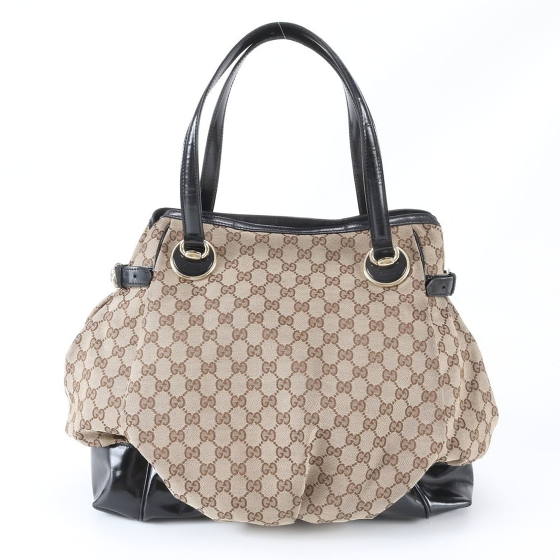 Gucci GG Canvas 203528 Leather Tote Bag Handbag Shoulder Brown Women's (1 of 20)