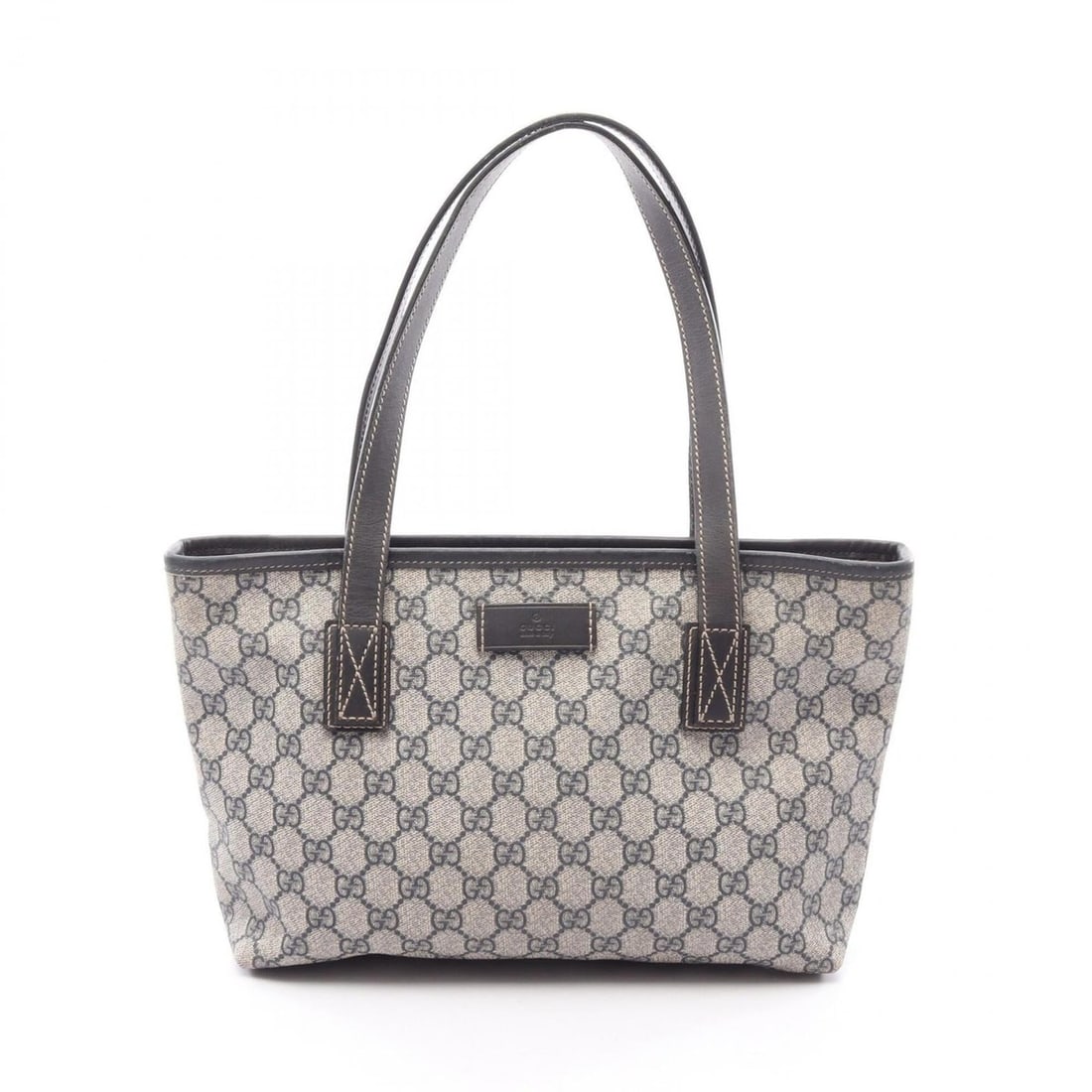 Gucci GG Supreme Tote Bag Handbag, Coated Canvas Leather, Women's, Beige, Navy, Gray, 211138: --- Catalog ---Category: SizeSize (HxWxD): 21cm x 29cm x 8cm / 8.26'' x 11.41'' x 3.14''Category: DesignType: Handbag, Tote bagColor: Beige, Gray, NavyGender: WomenMaterial: PVC , Leather Category: Ge