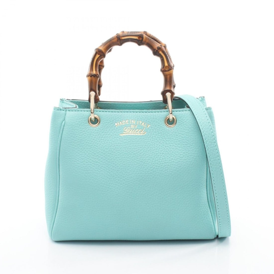 Gucci Bamboo Mini Shopper 2-Way Handbag, Leather, Women's, Blue, 368823: --- Catalog ---Category: SizeSize (HxWxD): 17cm x 20.5cm x 9cm / 6.69'' x 8.07'' x 3.54''Category: DesignType: HandbagColor: BlueGender: WomenMaterial: Leather Category: GeneralMPN: 368823Brand: Gucci