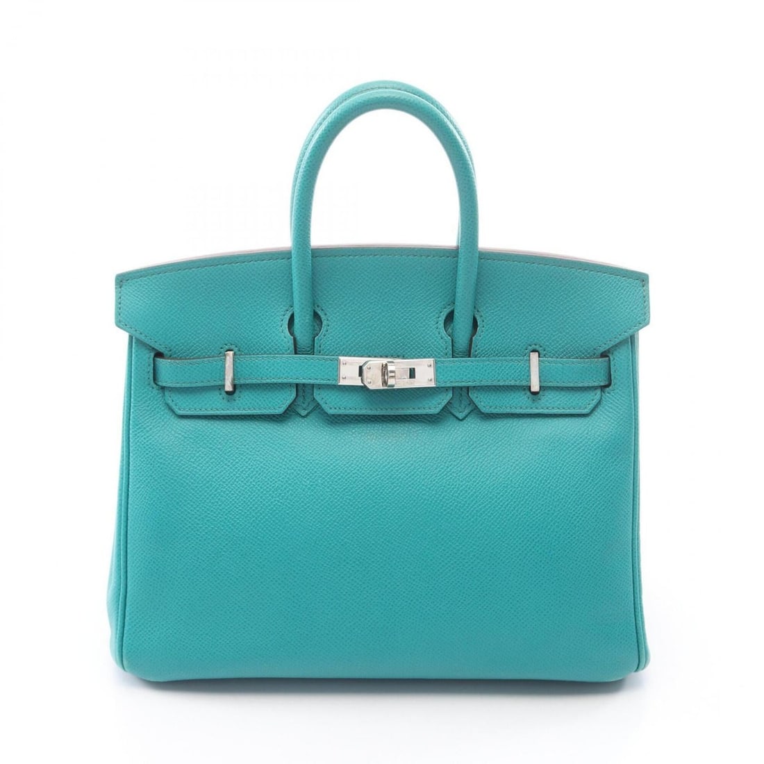 Hermes Birkin 25 Handbag, Leather, Veau Epsom, Women's, Green: --- Catalog ---Category: SizeSize (HxWxD): 20cm x 25cm x 13cm / 7.87'' x 9.84'' x 5.11''Category: DesignType: HandbagColor: Blue paon, GreenGender: WomenMaterial: Epsom leather , Leather Hardware Colo