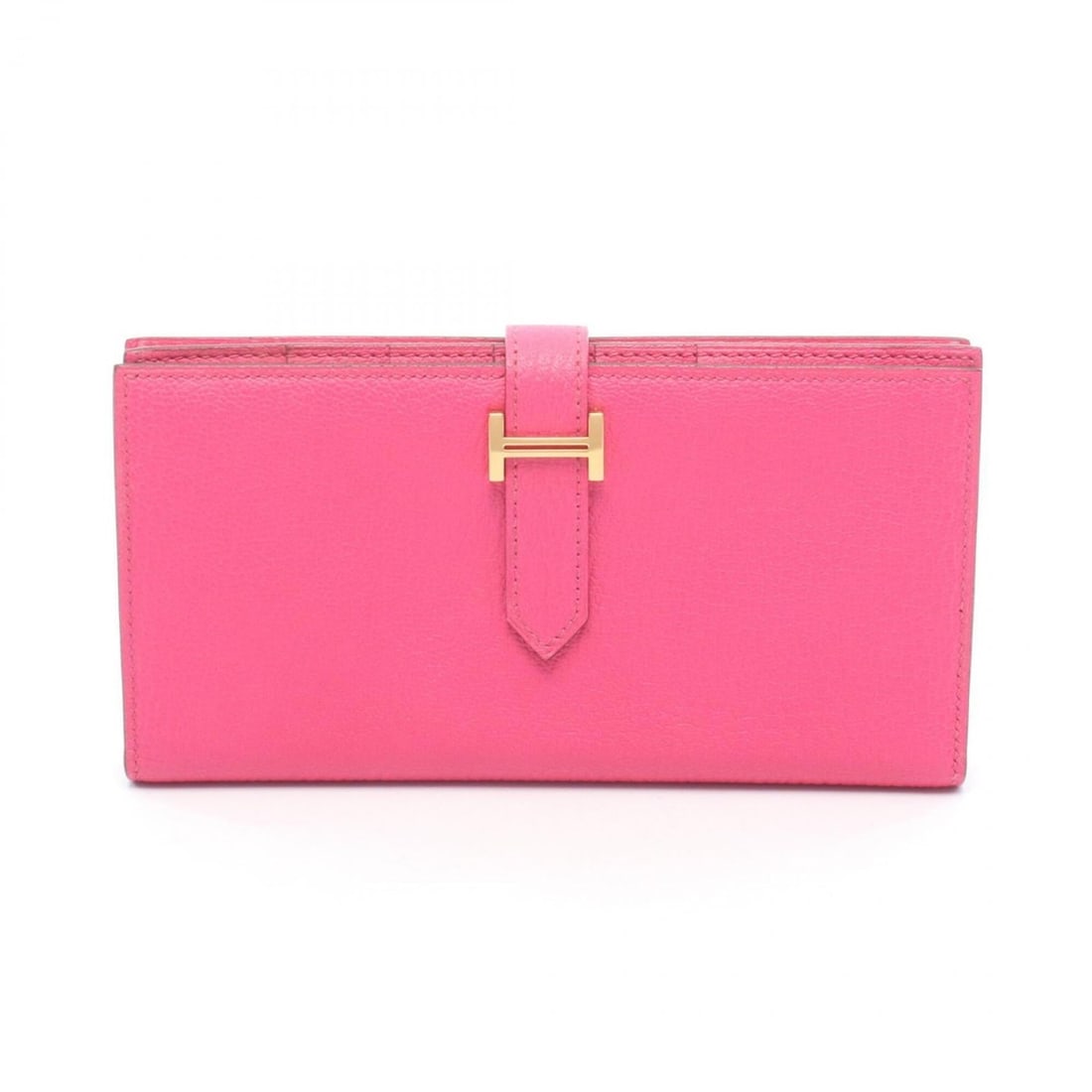 Hermes Bearn Soufflé Rose Shocking Bi-fold Long Wallet, Chevre Leather, Women's, Pink (1 of 11)