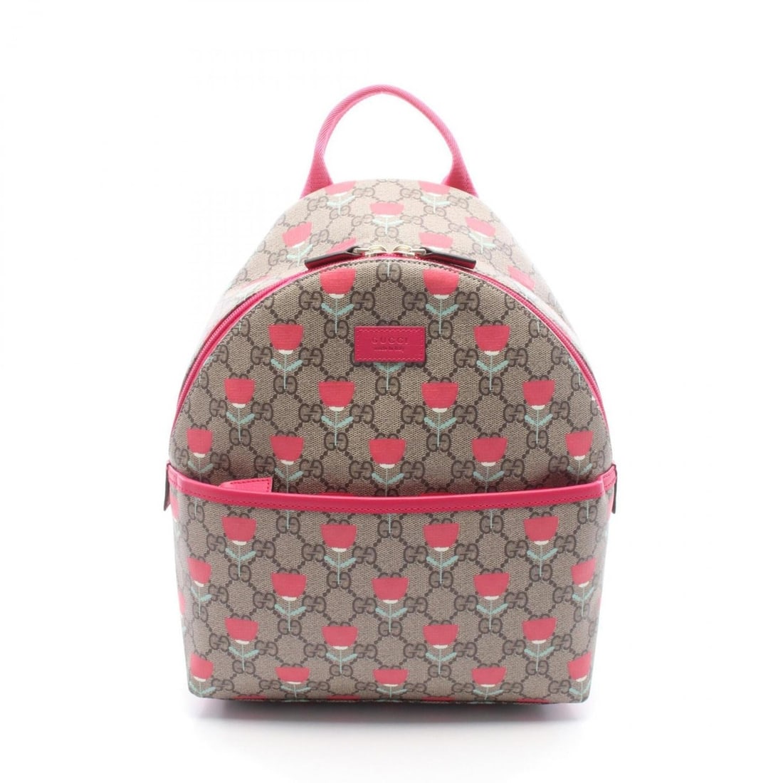 Gucci Children's GG Supreme Kim Seung-yeon Flower Print Backpack/Handbag, Coated Canvas and Leather,: --- Catalog ---Category: SizeSize (HxWxD): 31cm x 25cm x 10.5cm / 12.2'' x 9.84'' x 4.13''Category: DesignType: Backpack, HandbagColor: Beige, Brown, PinkGender: WomenMaterial: PVC , Leather Category: