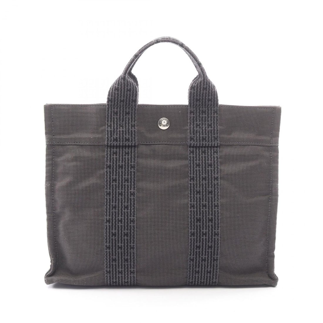 Hermes Herline PM Tote Bag Handbag Canvas Nylon Women's Gray (1 of 9)