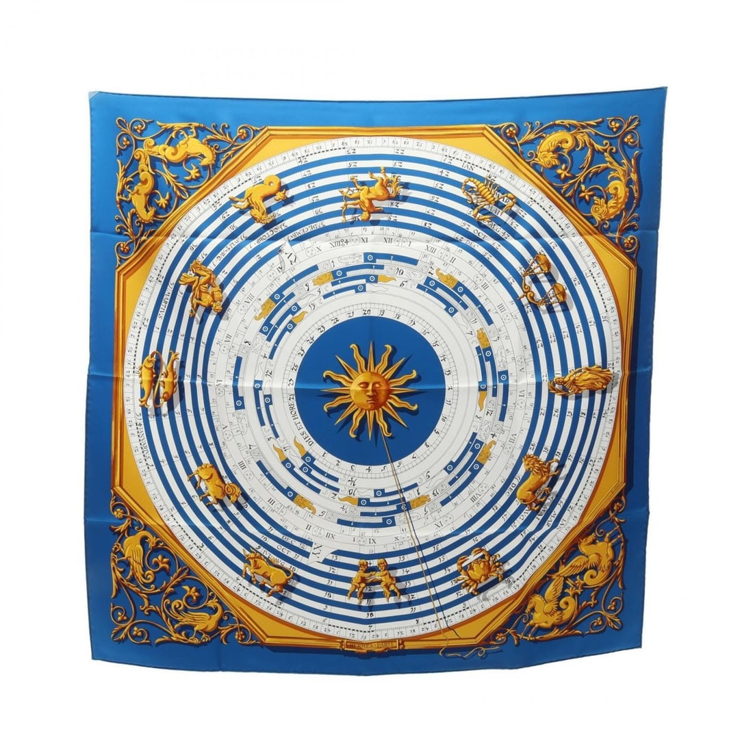 Hermes Carre 90 Dies et Hore Scarf/Muffler, Silk, Women's, Blue/Multicolor: --- Catalog ---Category: SizeSize (LxW): 89cm x 89cm / 35.03'' x 35.03''Category: DesignType: ScarfColor: Blue, Multi-colorGender: WomenMaterial: Silk Category: GeneralBrand: Hermes--- Item List ---Se