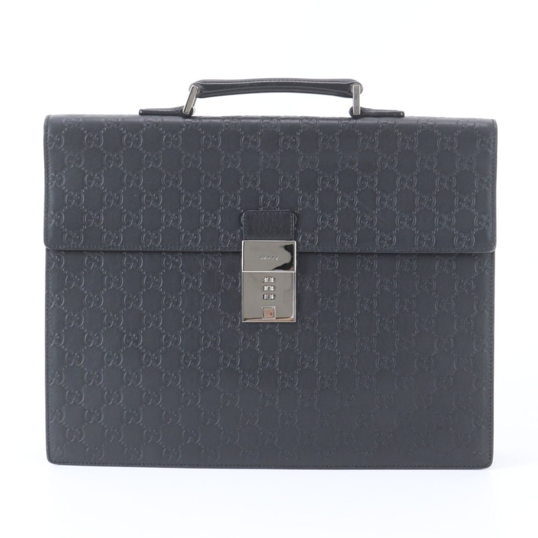 Gucci Guccissima 34044 Leather Handbag Briefcase Tote Bag Black Men's: --- Catalog ---Category: SizeSize (HxWxD): 30cm x 38cm x 8cm / 11.81'' x 14.96'' x 3.14''Handle Length: 18cm / 7.08''Category: DesignType: Briefcase, HandbagColor: BlackGender: MenMaterial: Leather Ca
