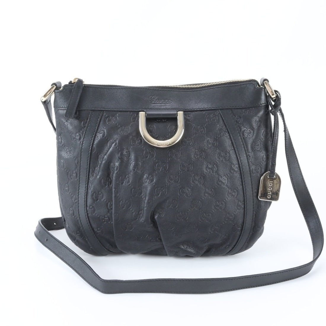 Gucci Guccissima Abbey 203257 Leather Shoulder Bag, Crossbody Tote Black, Women's (1 of 11)