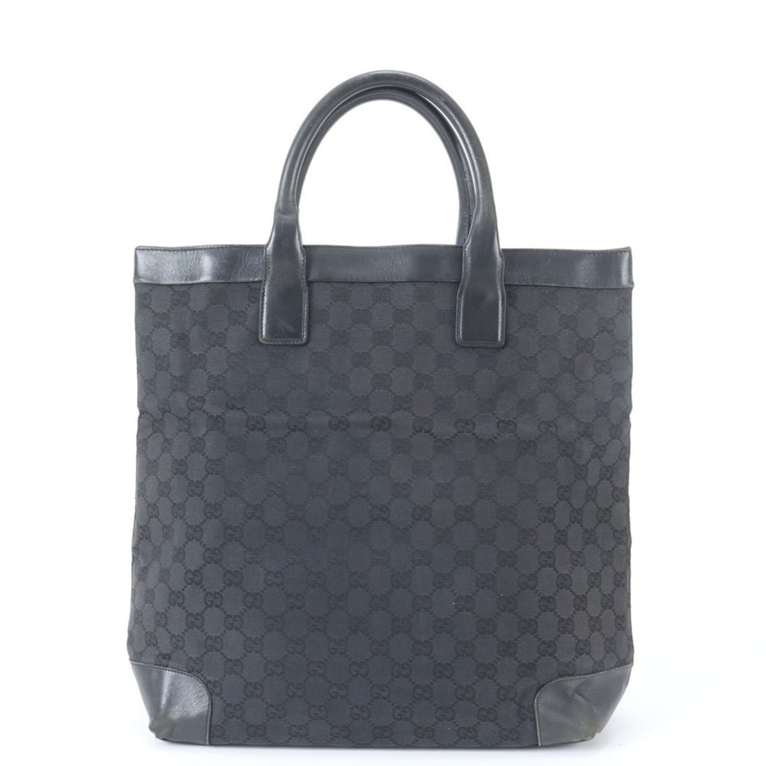 Gucci GG Canvas 002 1121 Leather Tote Bag Handbag Shoulder Black Men's: --- Catalog ---Category: SizeSize (HxWxD): 36cm x 32cm x 13cm / 14.17'' x 12.59'' x 5.11''Handle Length: 34cm / 13.38''Category: DesignType: Handbag, Tote bagColor: BlackGender: MenMaterial: GG canvas