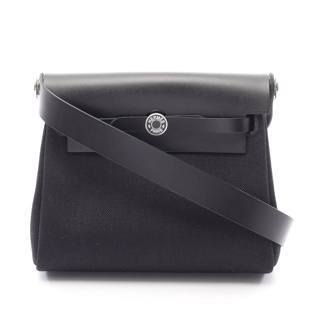 Hermes Herbag Zip Mini Shoulder Bag Handbag Canvas Leather Toile Military Vache Hunter Women's Black: --- Catalog ---Category: SizeSize (HxWxD): 16cm x 20cm x 7cm / 6.29'' x 7.87'' x 2.75''Category: DesignType: Handbag, Shoulder bagColor: BlackGender: WomenMaterial: Canvas , Leather Category: GeneralB